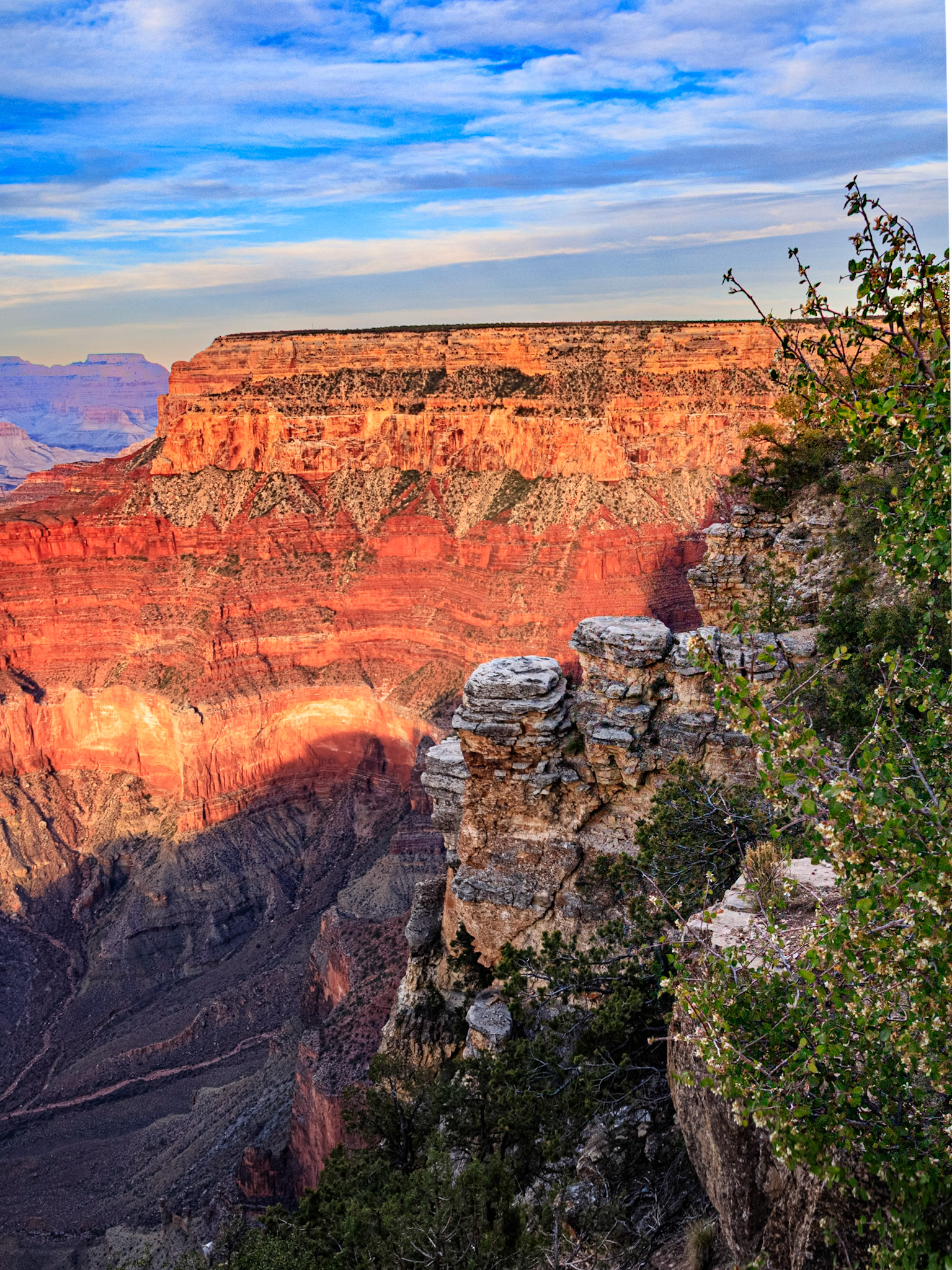Pima Point view ablaze from the sun before it sets
