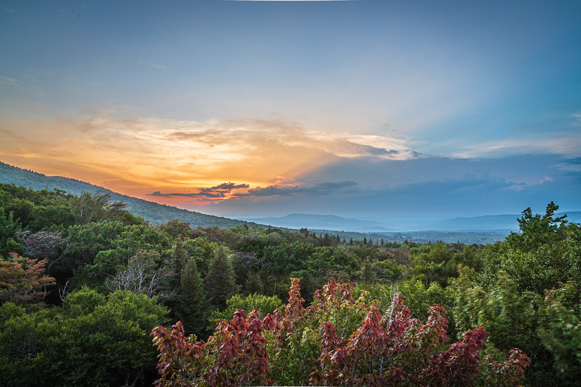 Colorful sunset looking from sunset bridge