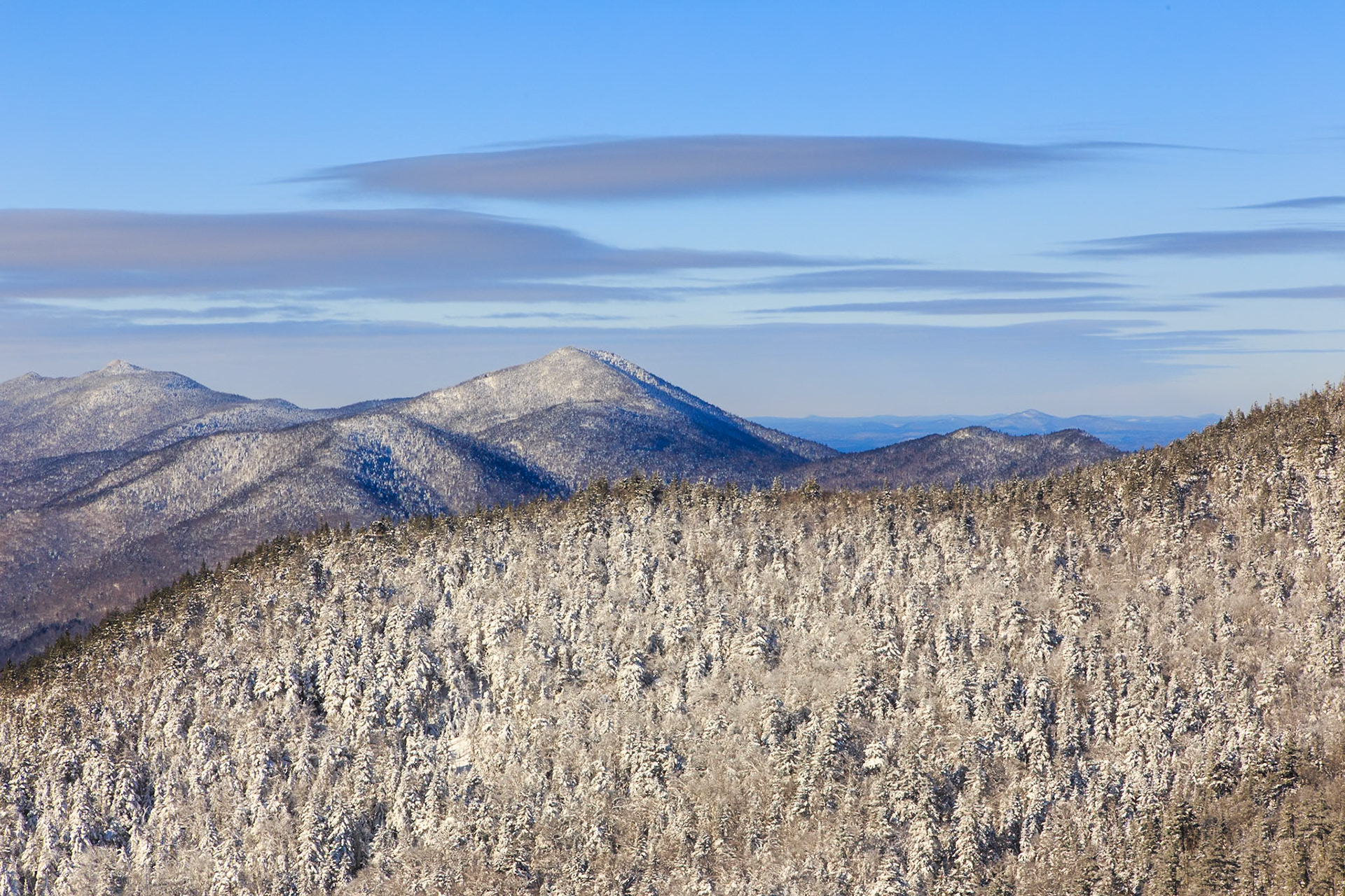 Looking from the leaward side over the mountain tops