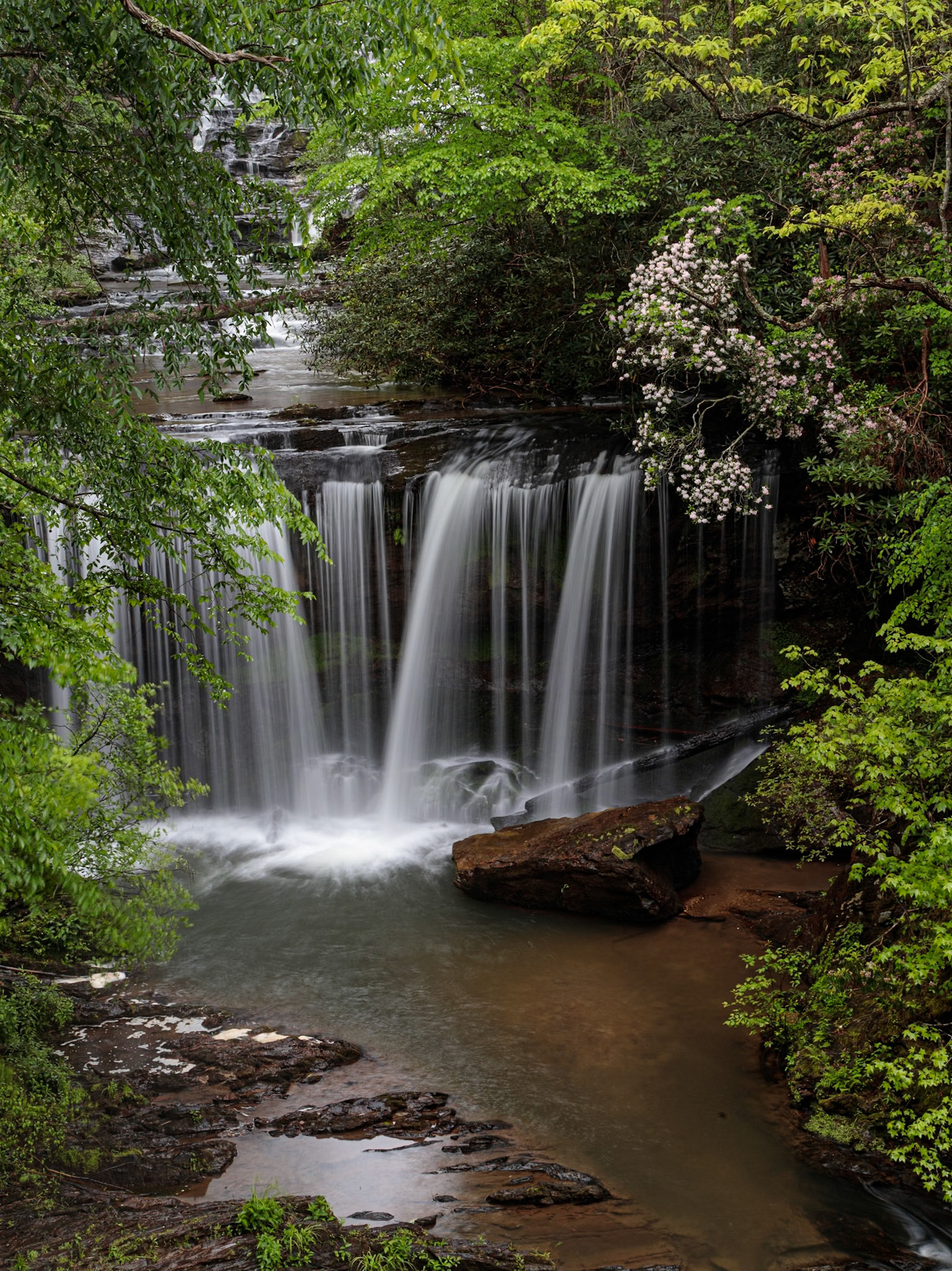 View of Brasstown falls in early spring