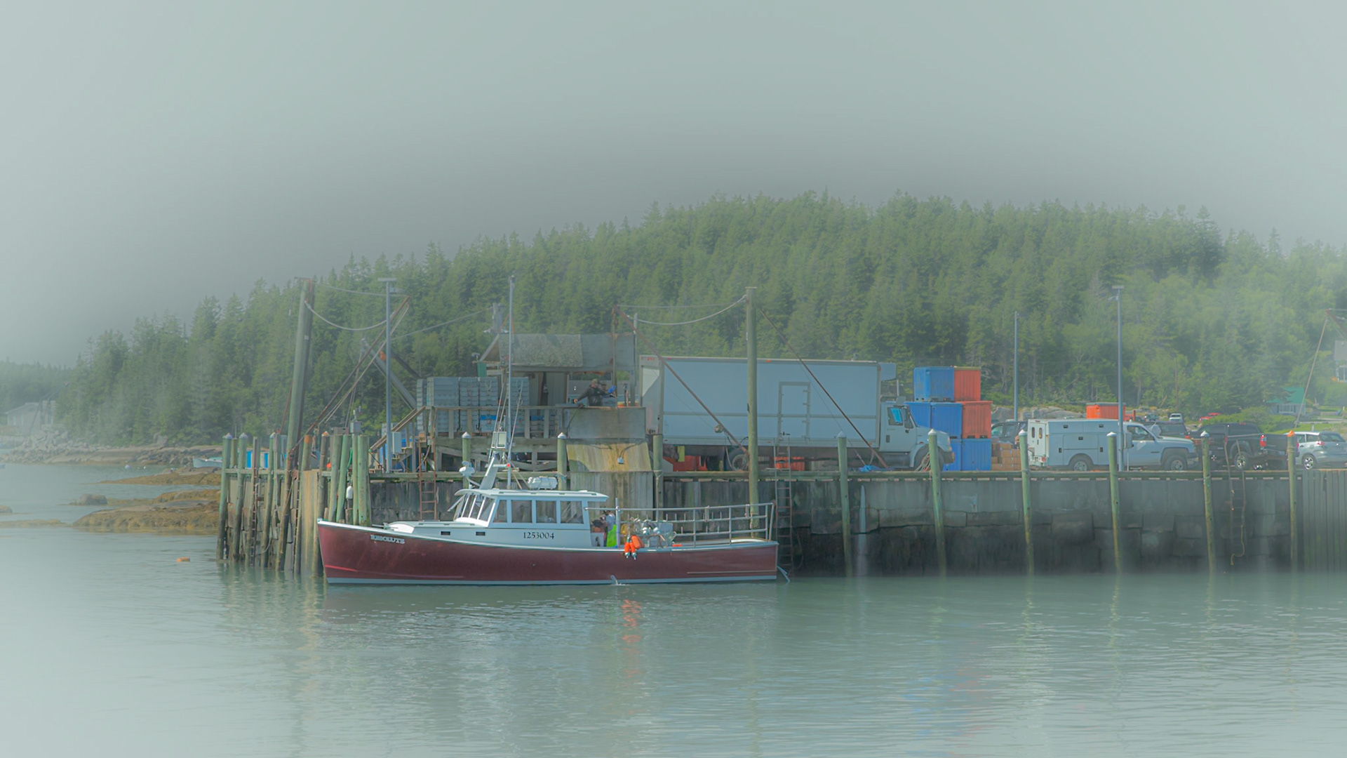 Lobster Boat in Fog