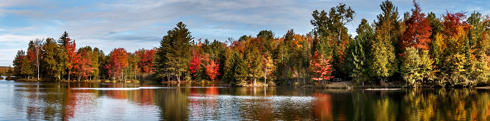 Panorama of Byron Park with Fall Colors