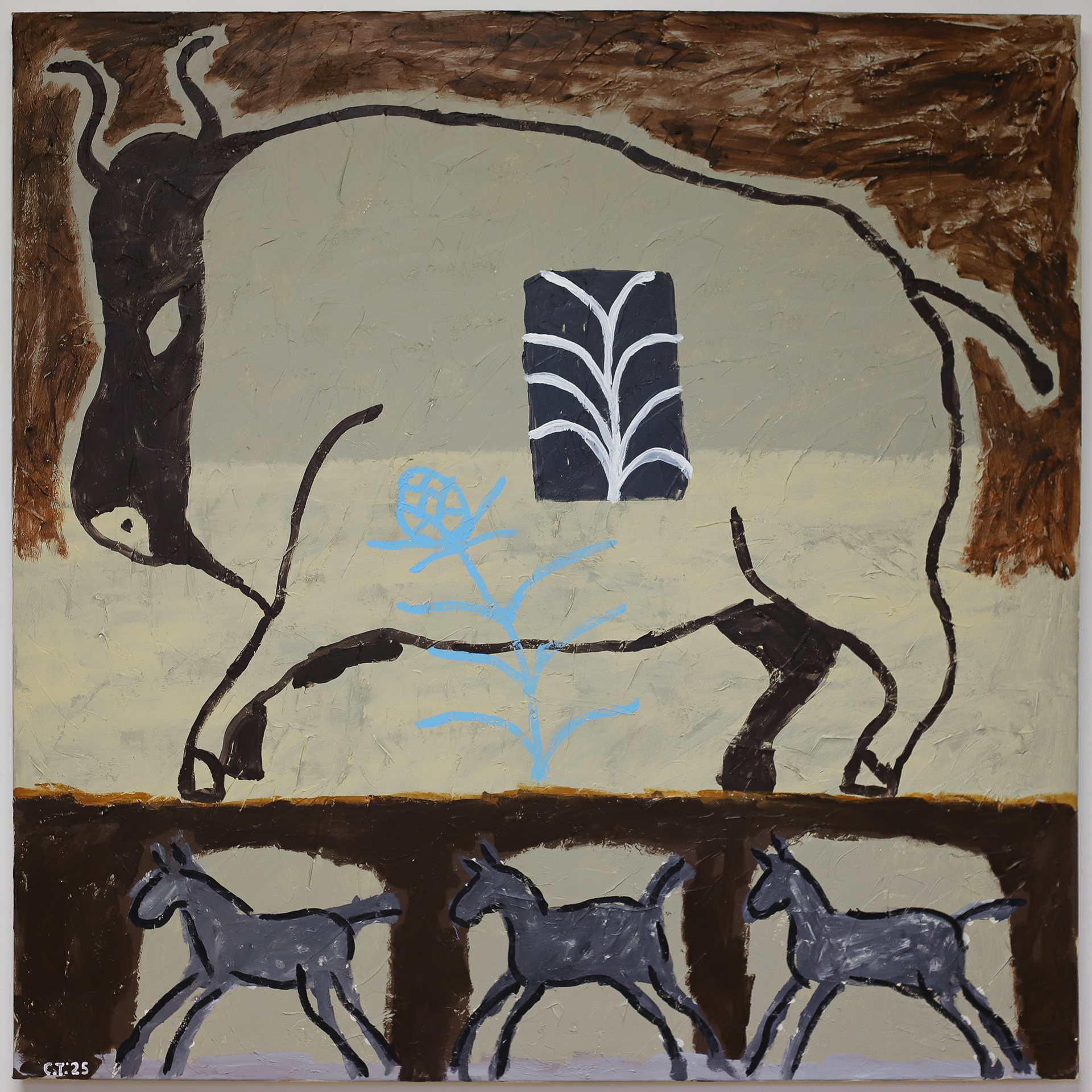 "Quand les tambours roulent et le tonnerre gronde (La Bête)" 40 x 40 *disponible* 950$