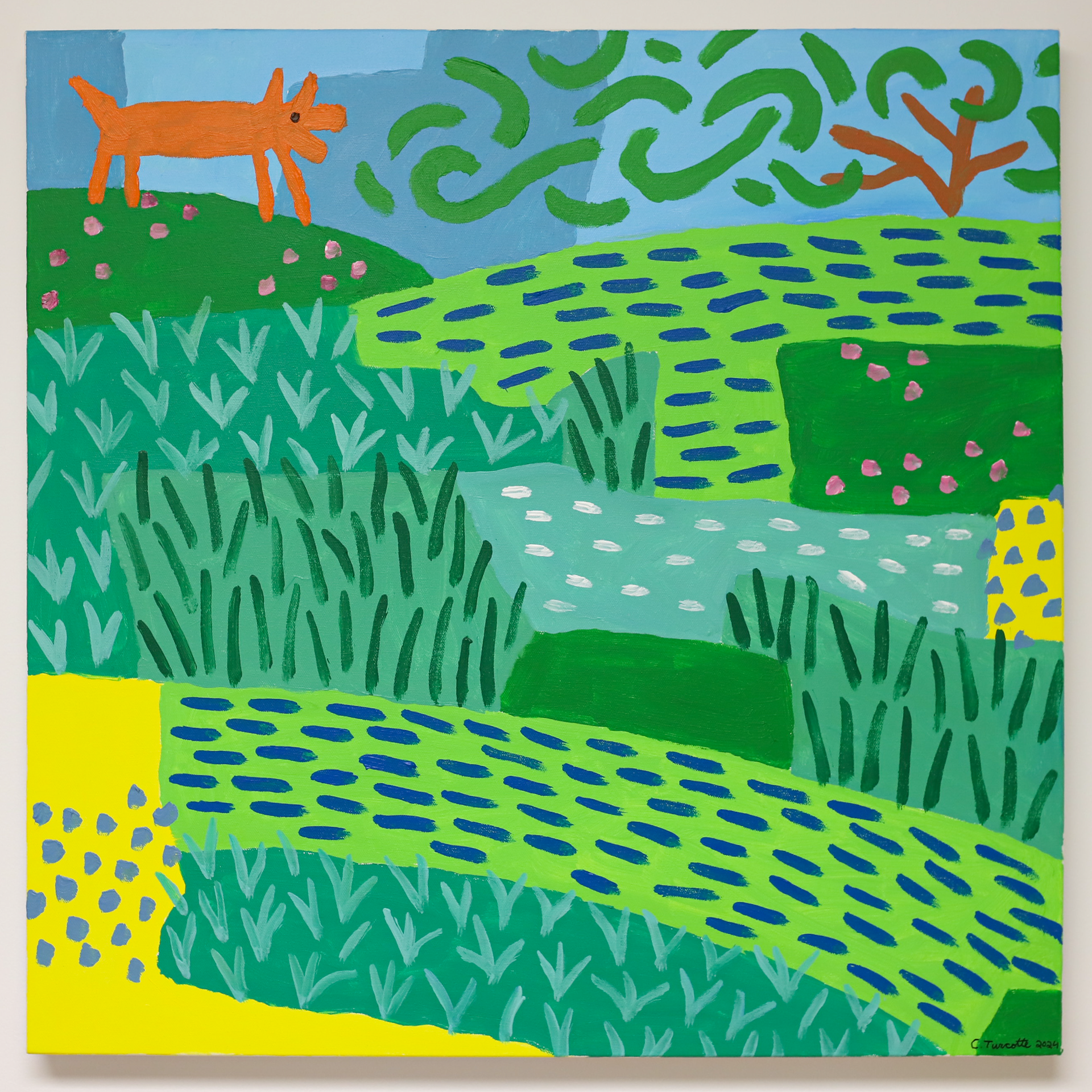 "Chien de Jardin" 24 x 24 *disponible* 400$
