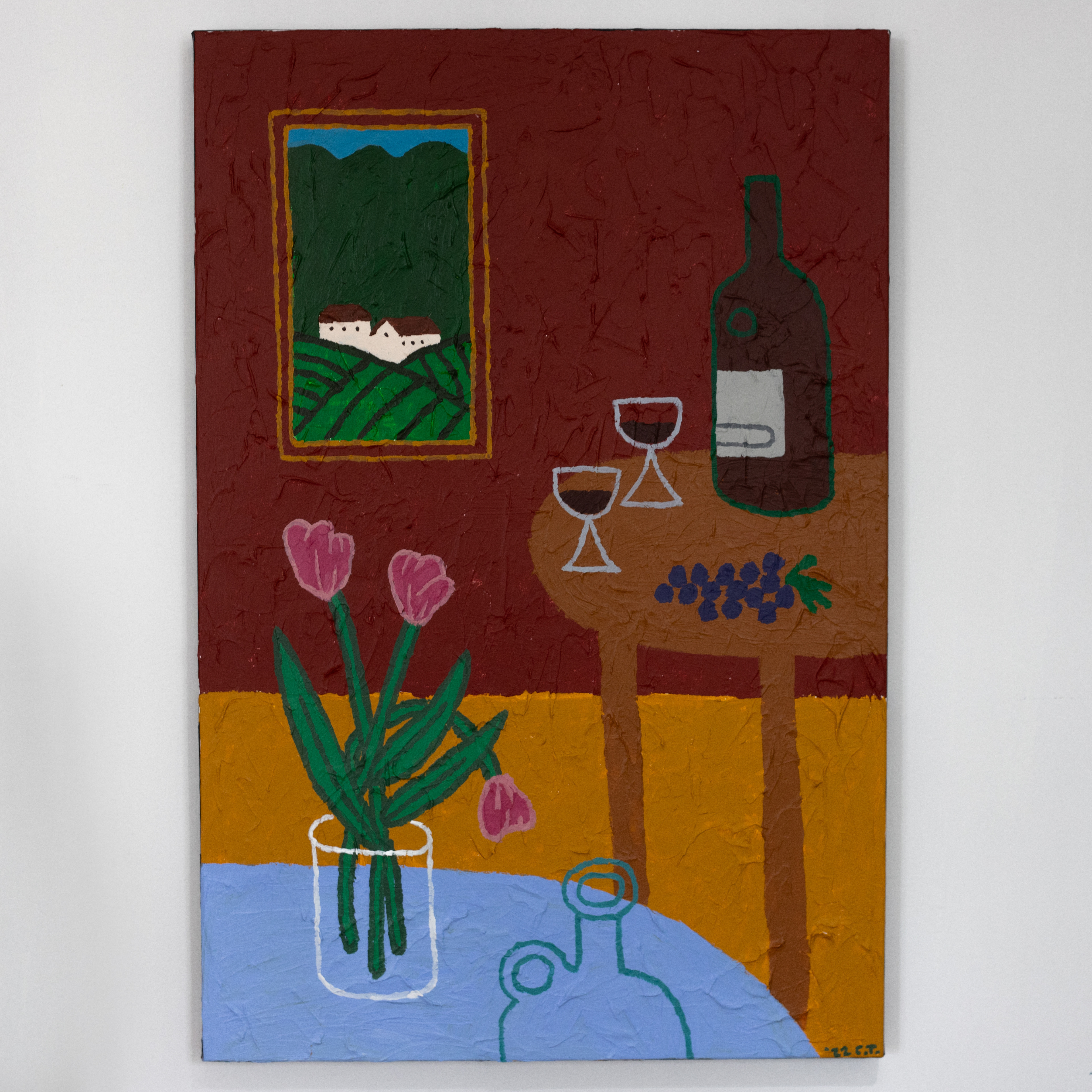 "Confidences autour d'un rouge" 36 x 24 *vendue*