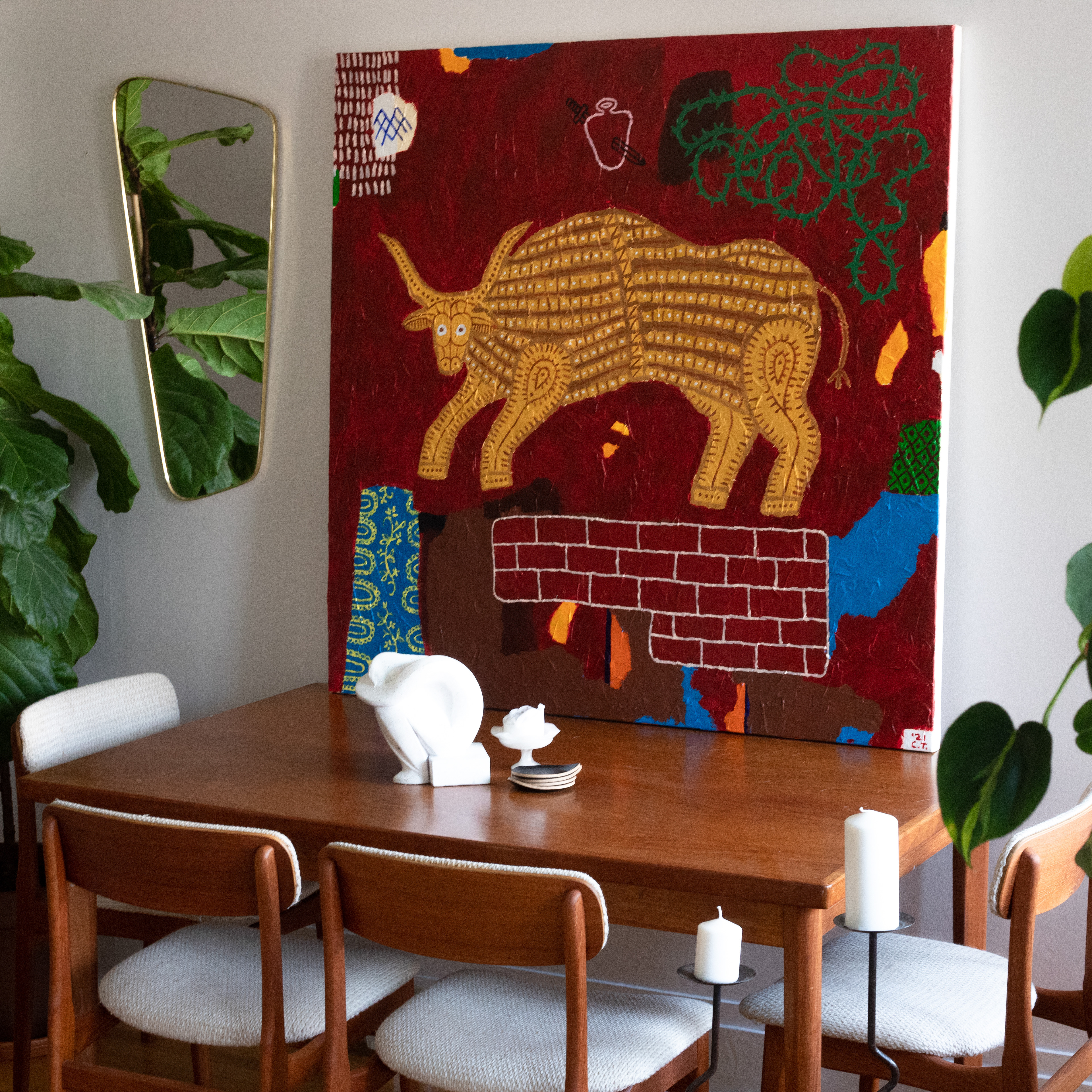 "Sous mon armure se cache un coeur tendre" 48 x 48 *Vendue*