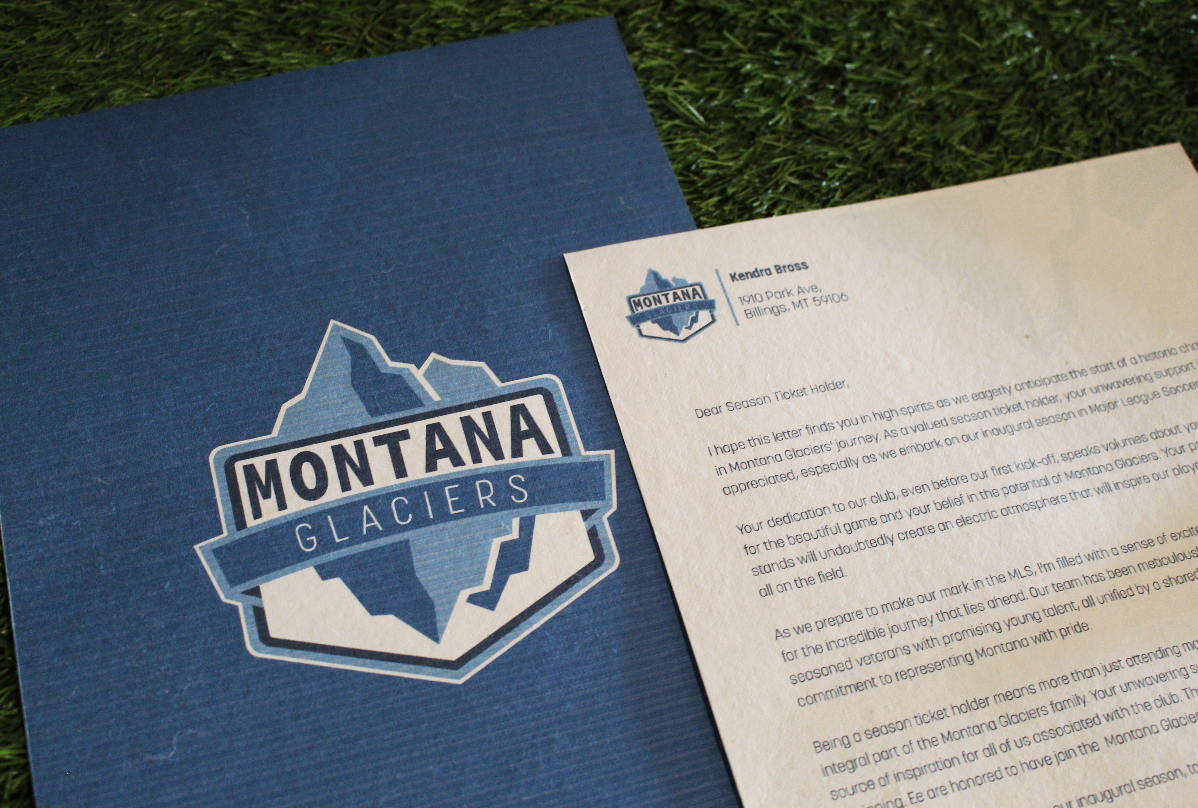 Senior Thesis Project: Fictional MLS Team "Montana Glaciers" Letterhead Close-up