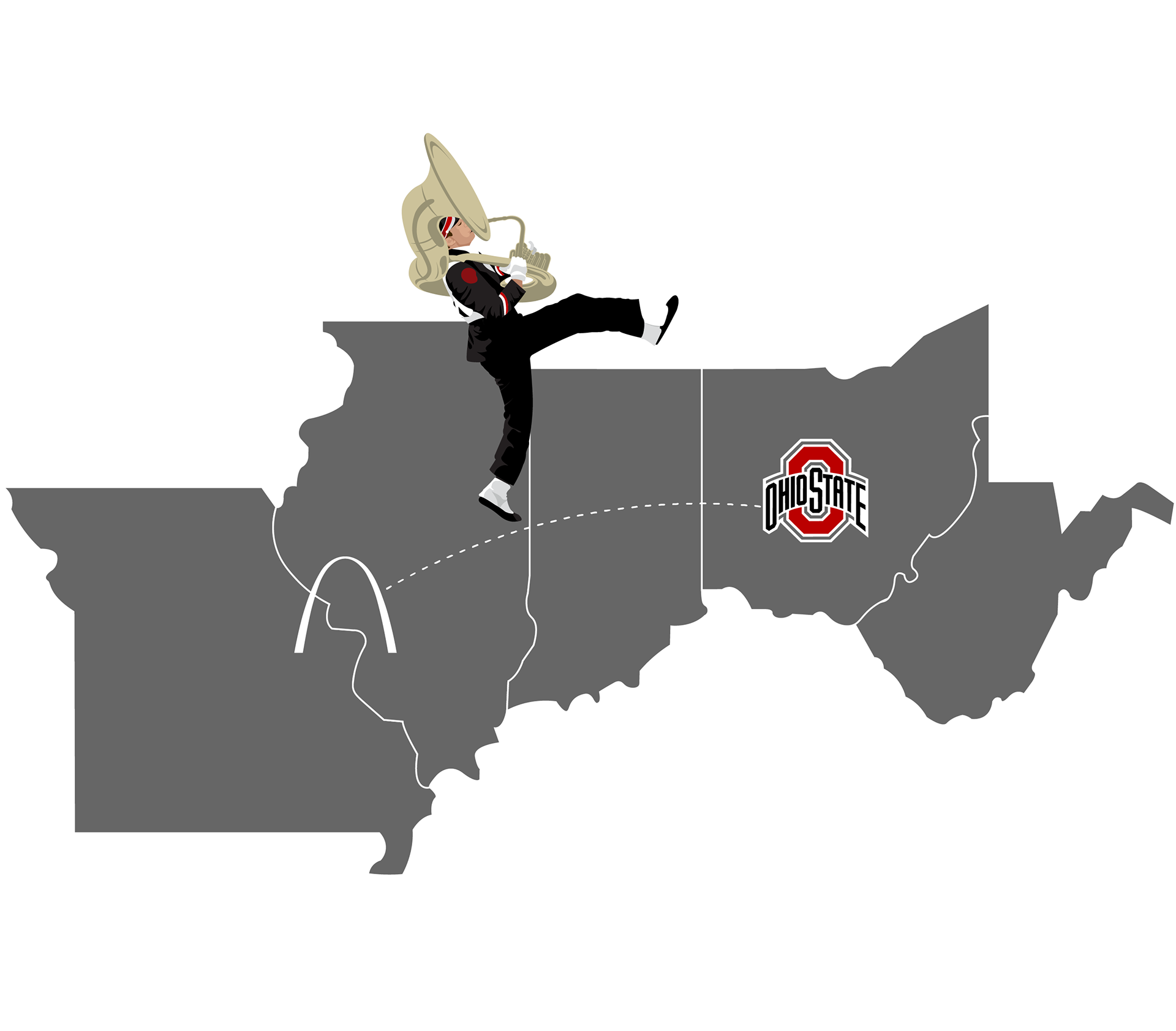Ohio U Marching Band, i-dotters t-shirt logo