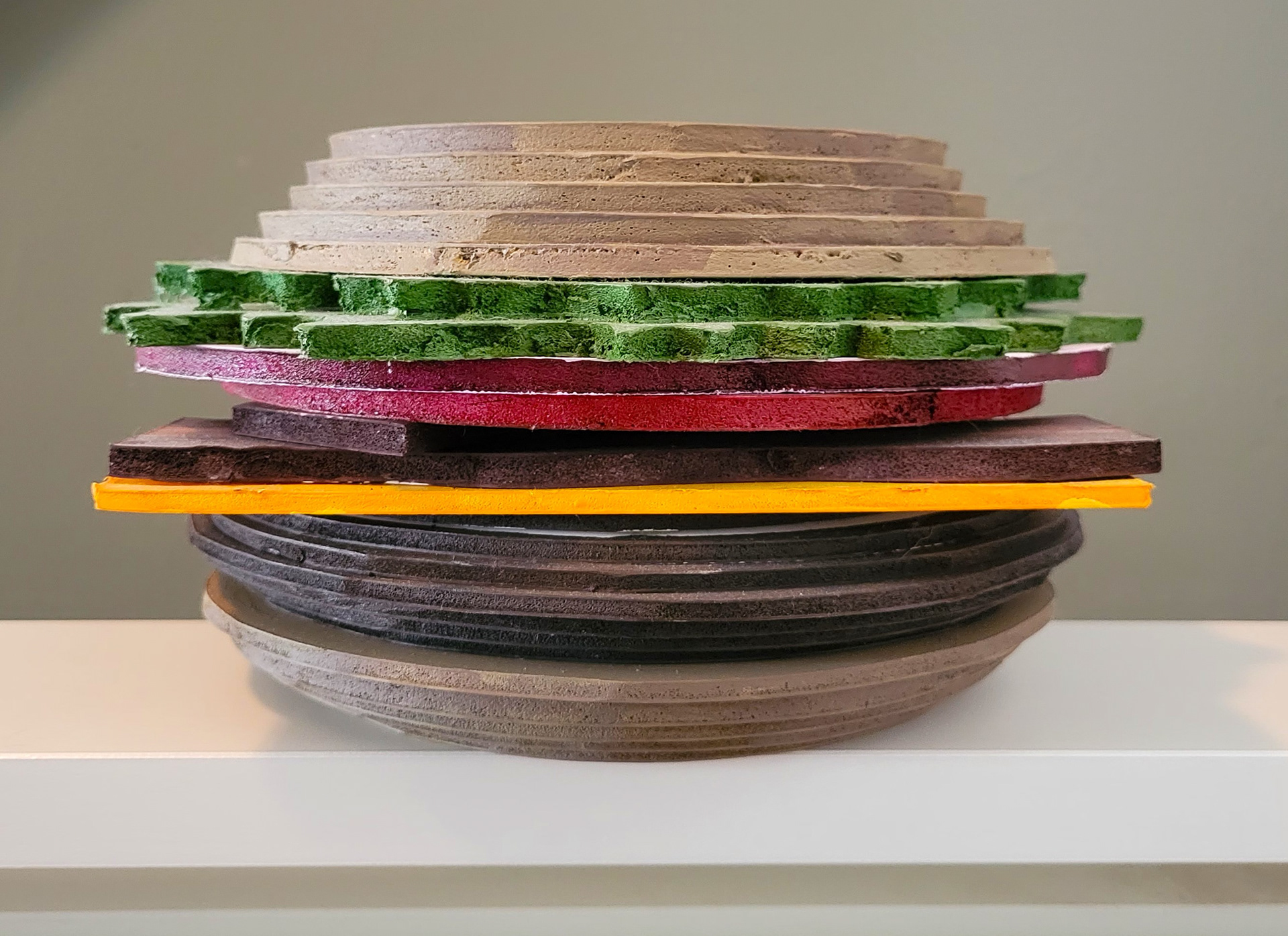 3D Hamburger made out of foam core board and acrylic paint.