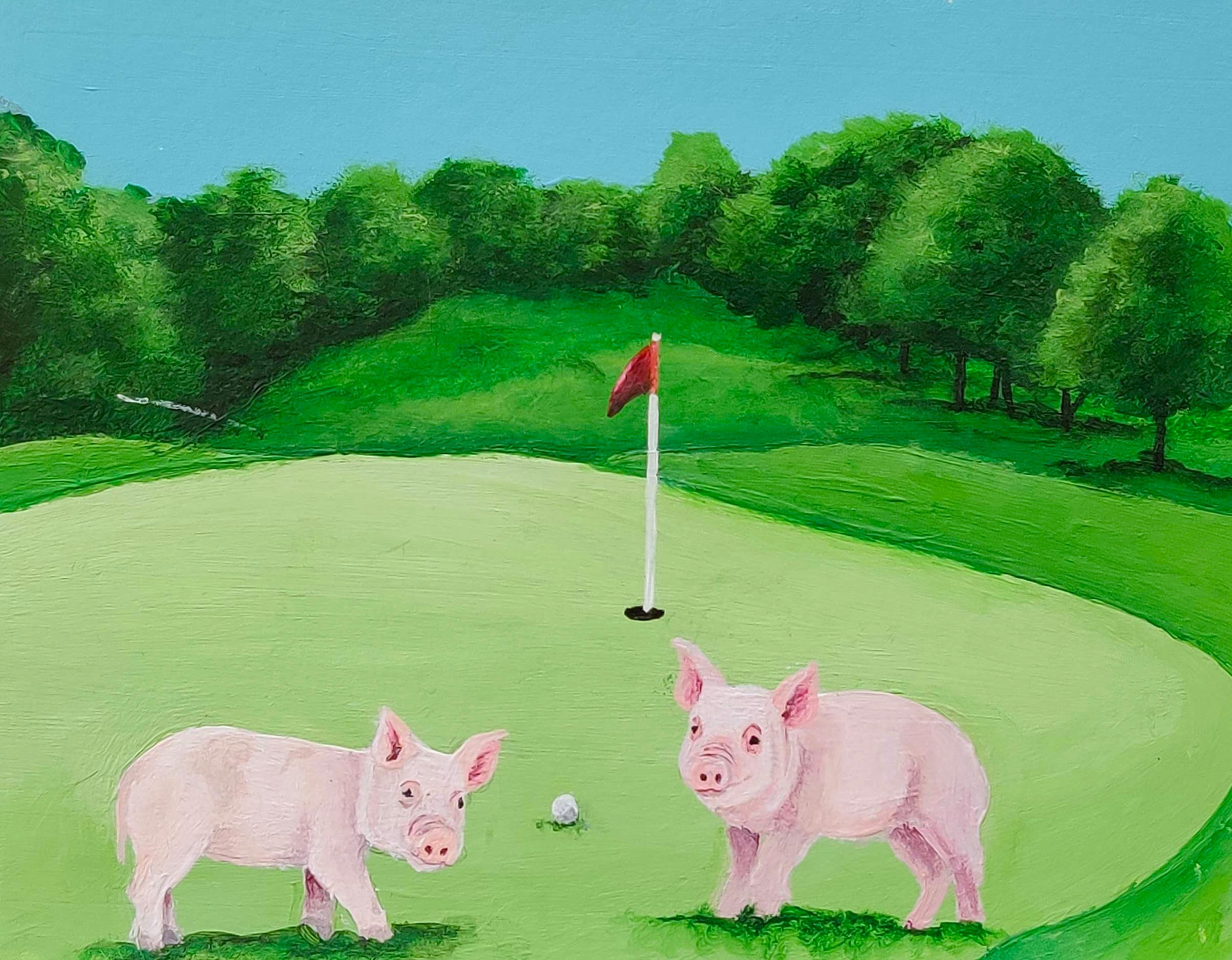 Surreal "Animals in Places They Don't Belong" painting series (Acrylic)