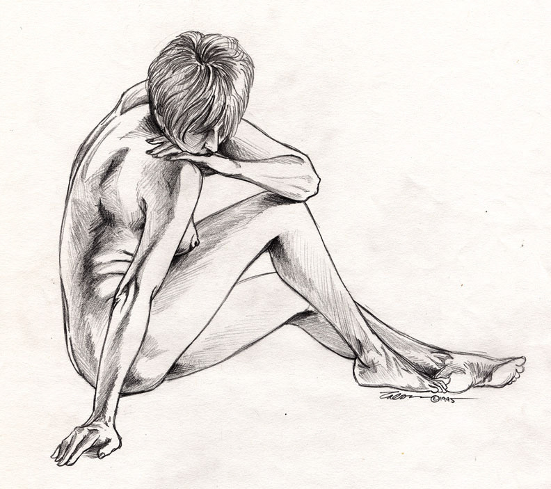 Seated Nude (student work) - 1995