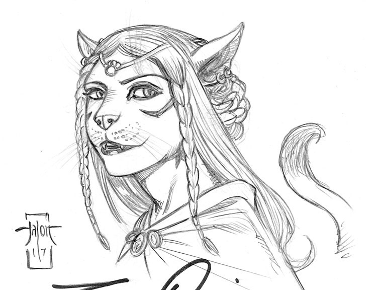 Catfolk Princess Sketch - 2017