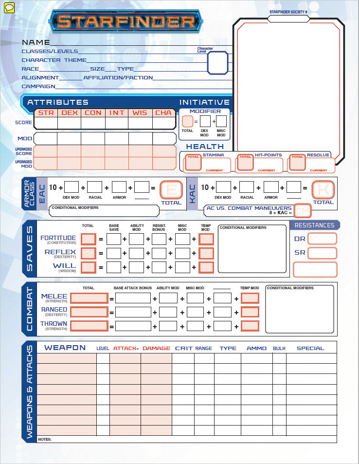 Starfinder - v.1/v.1b UPDATED 4/13/20