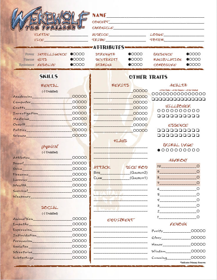 Werewolf the Forsaken 1e - v.1