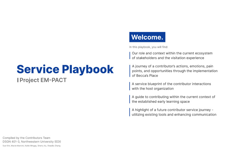 An overview of the playbook contents