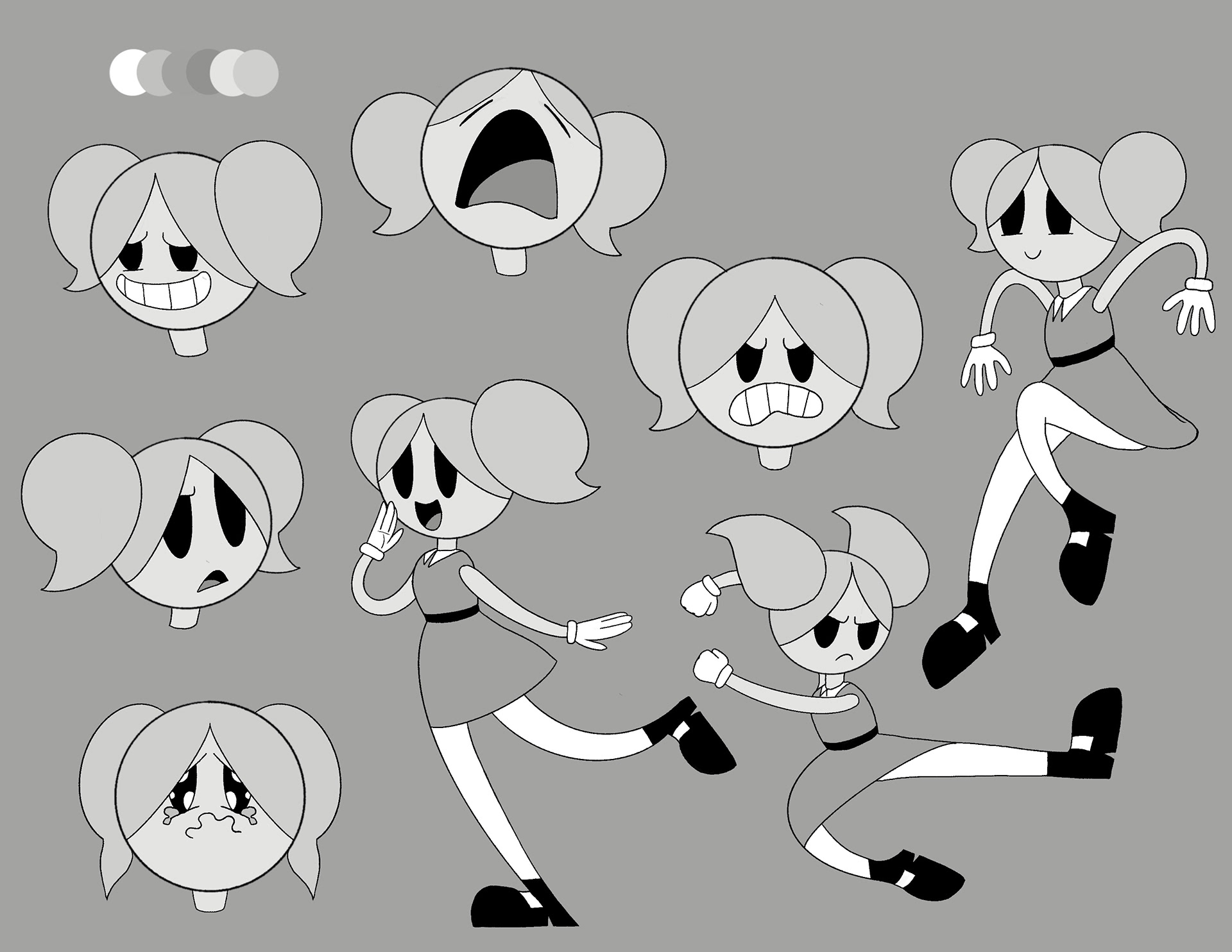 Vintage Bubbles Model Sheet (Blk+Wht)