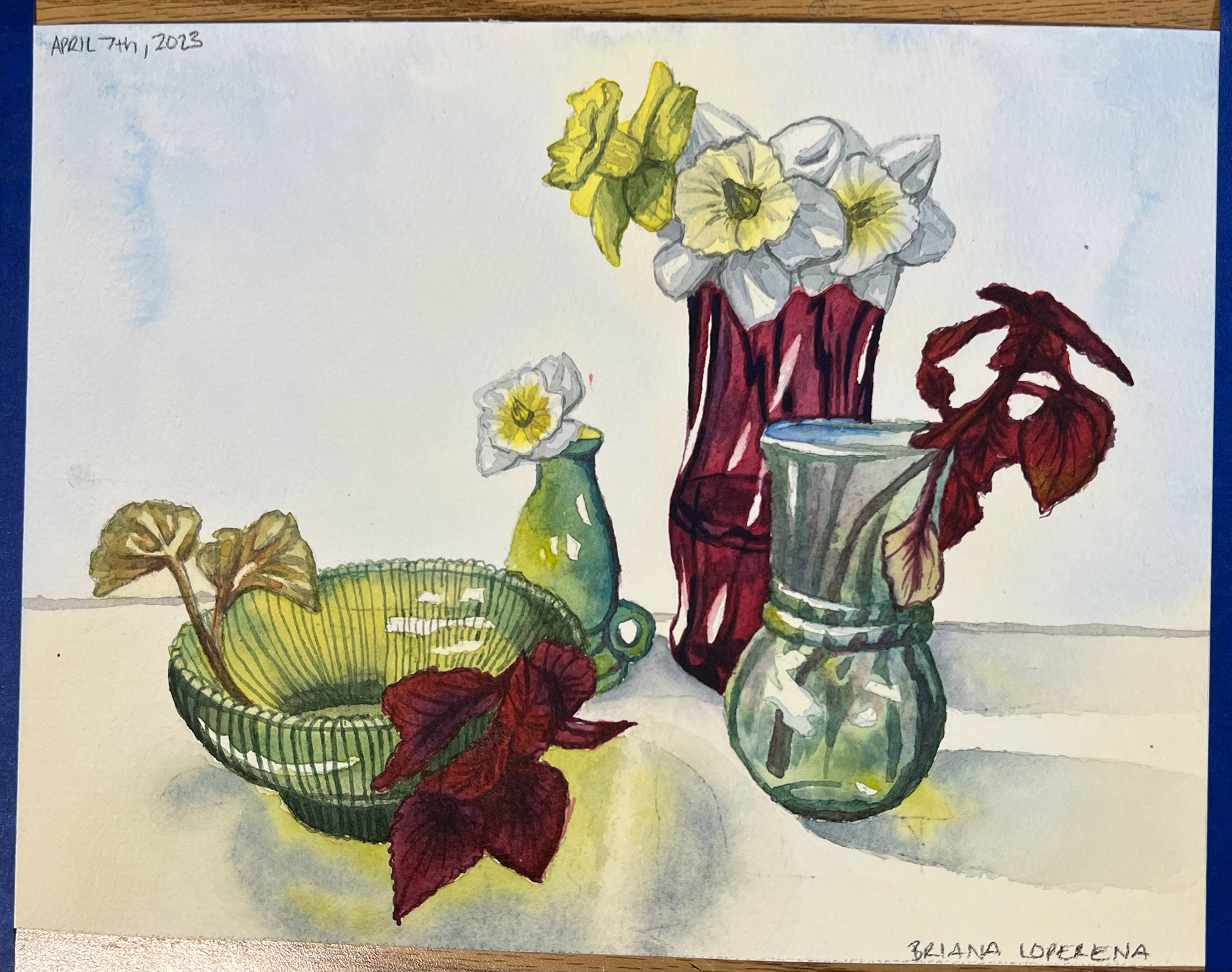 Practice Plant Life Still life (watercolor, size: 7"x10")