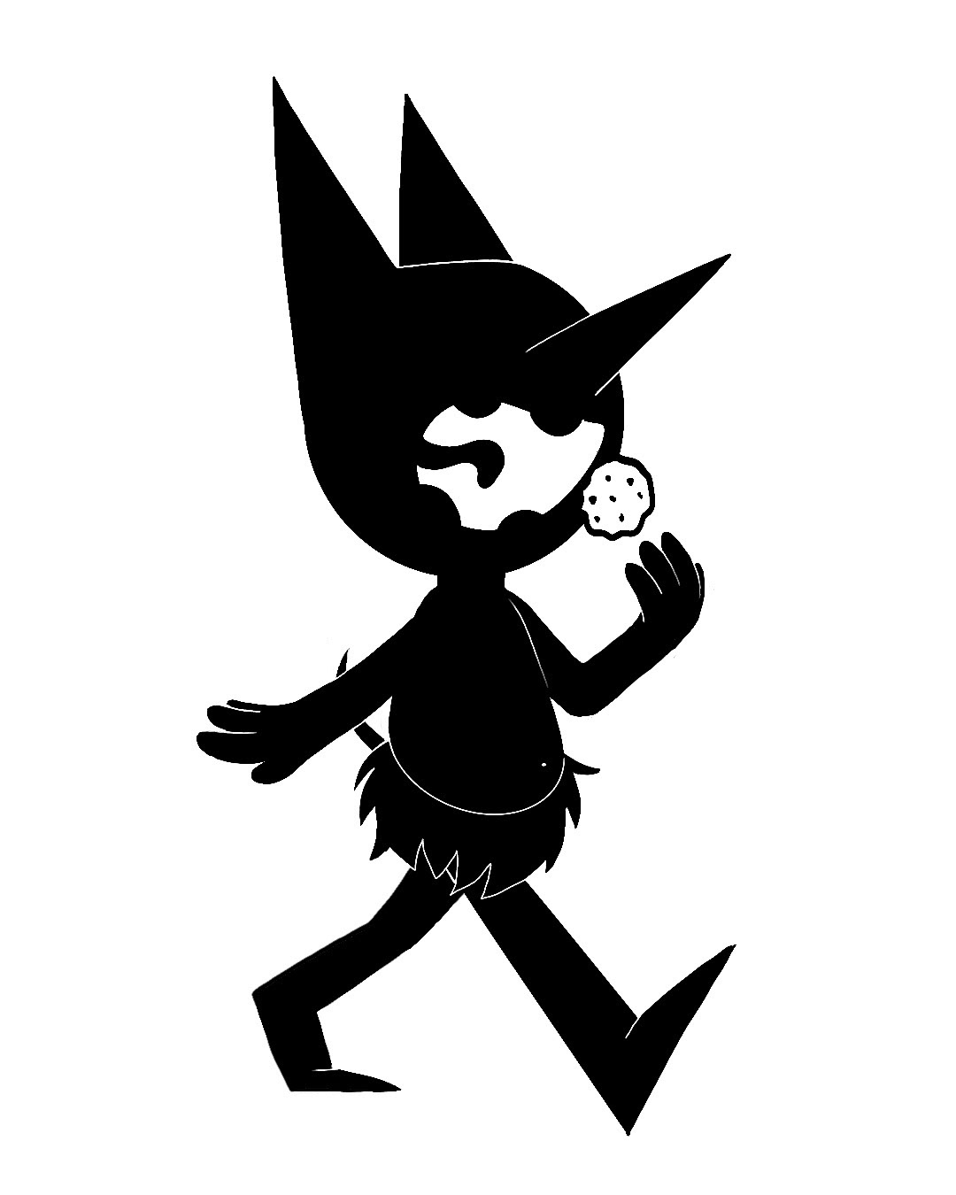 Cookie Goblin walking silhouette for t-shirt