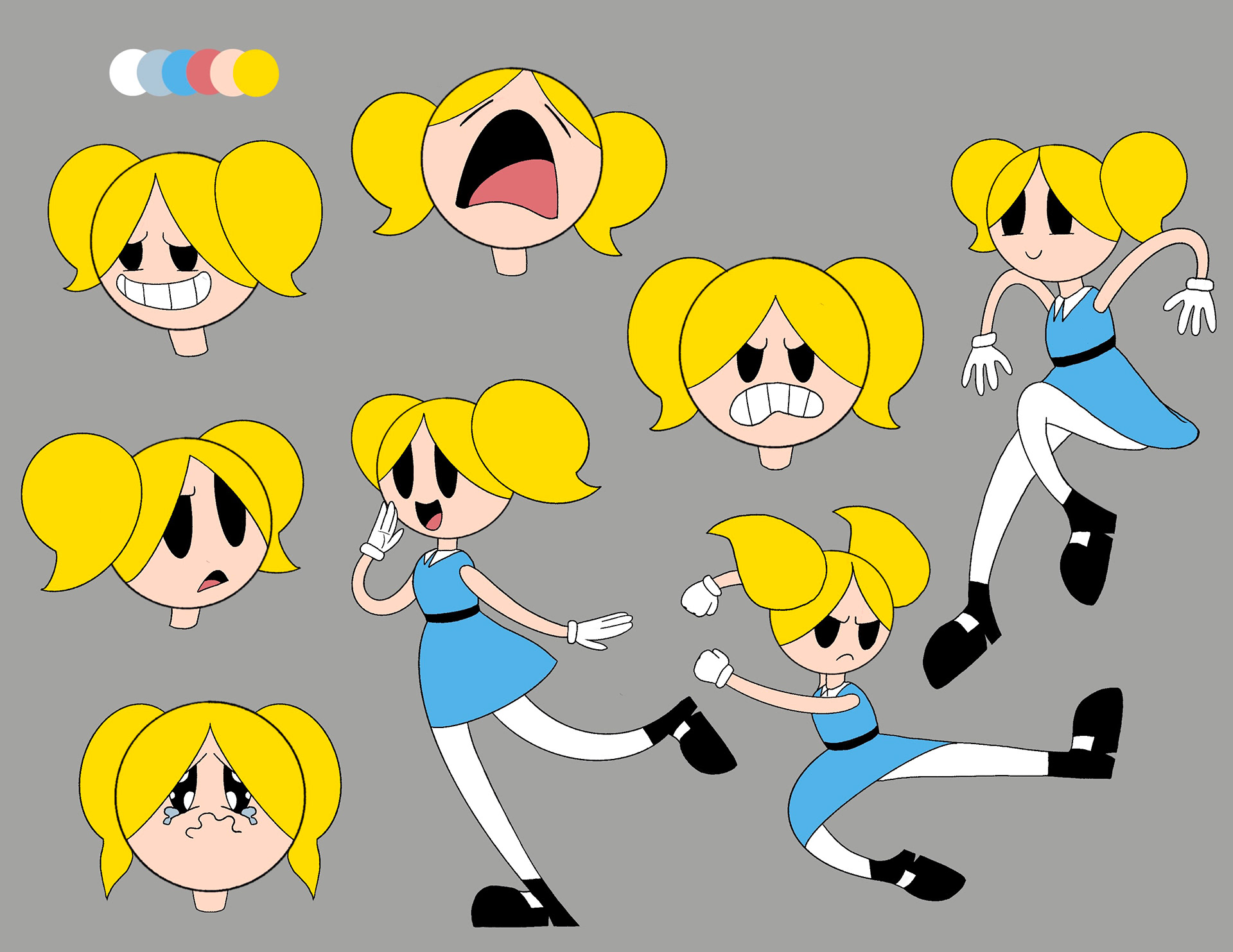 Vintage Bubbles Model Sheet (Color)