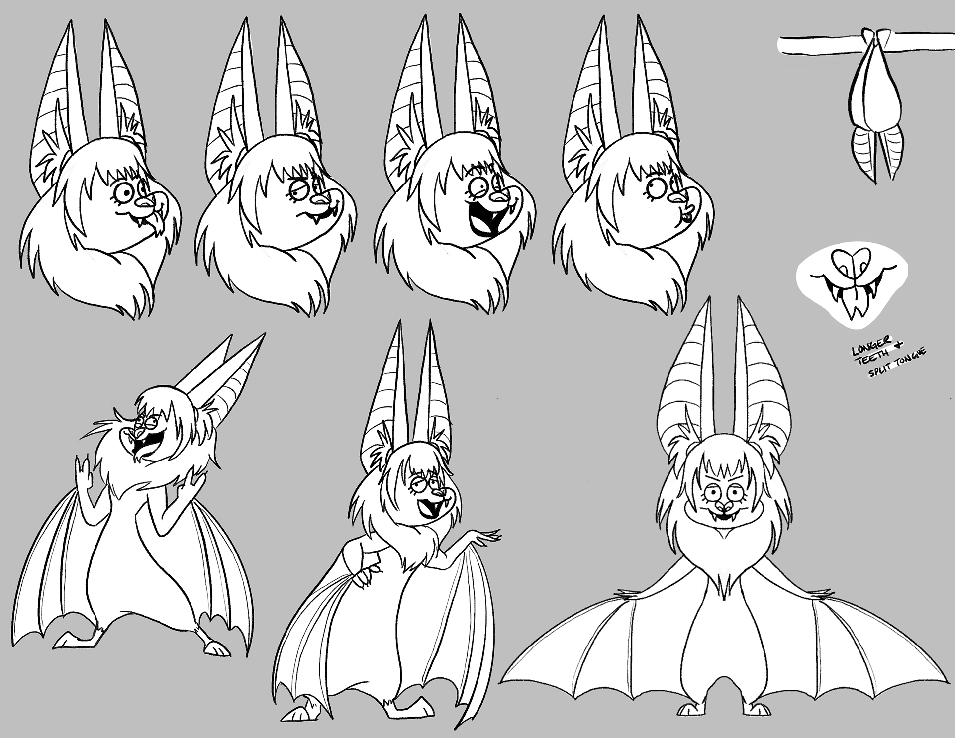 strawberry fruit bat sketches