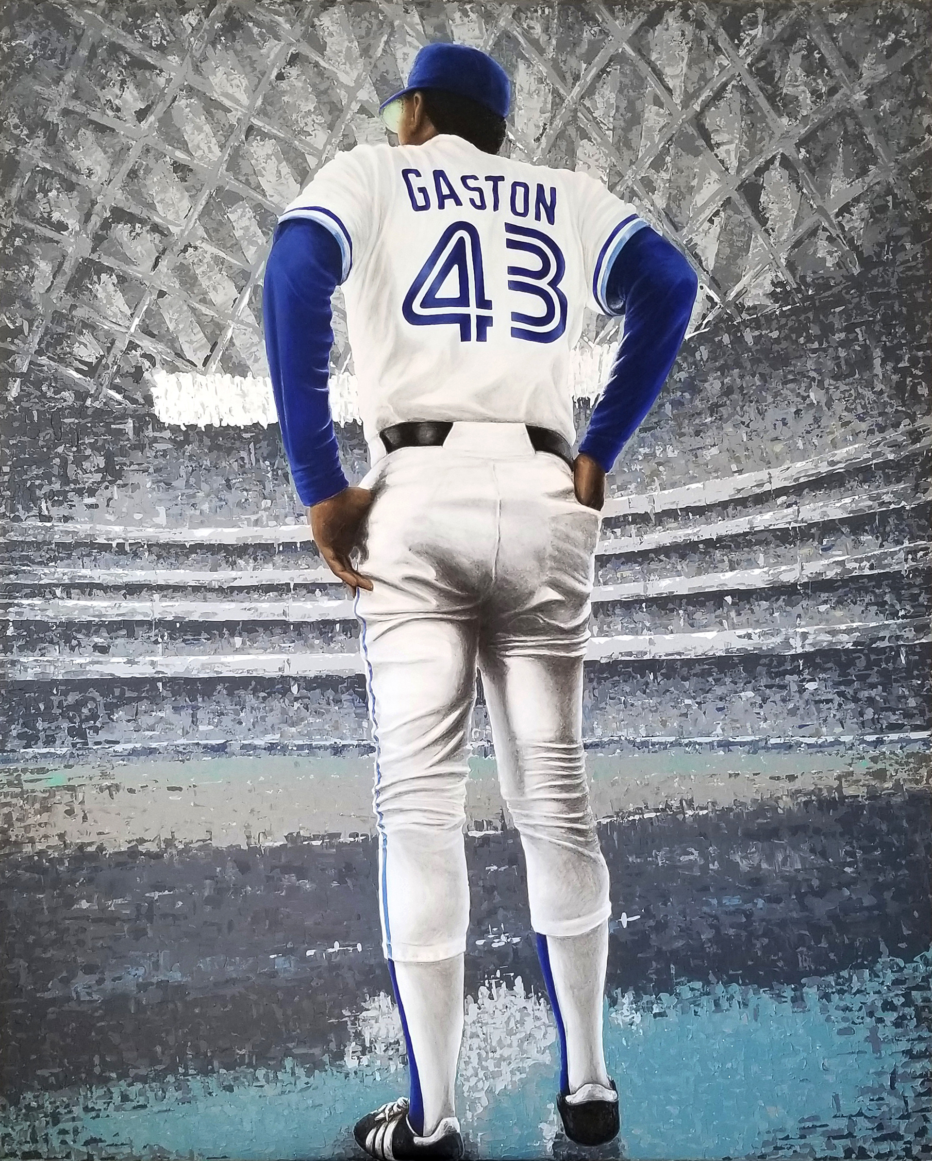 Commissioned artwork, acrylic painting of Cito Gaston of The Toronto Blue Jays