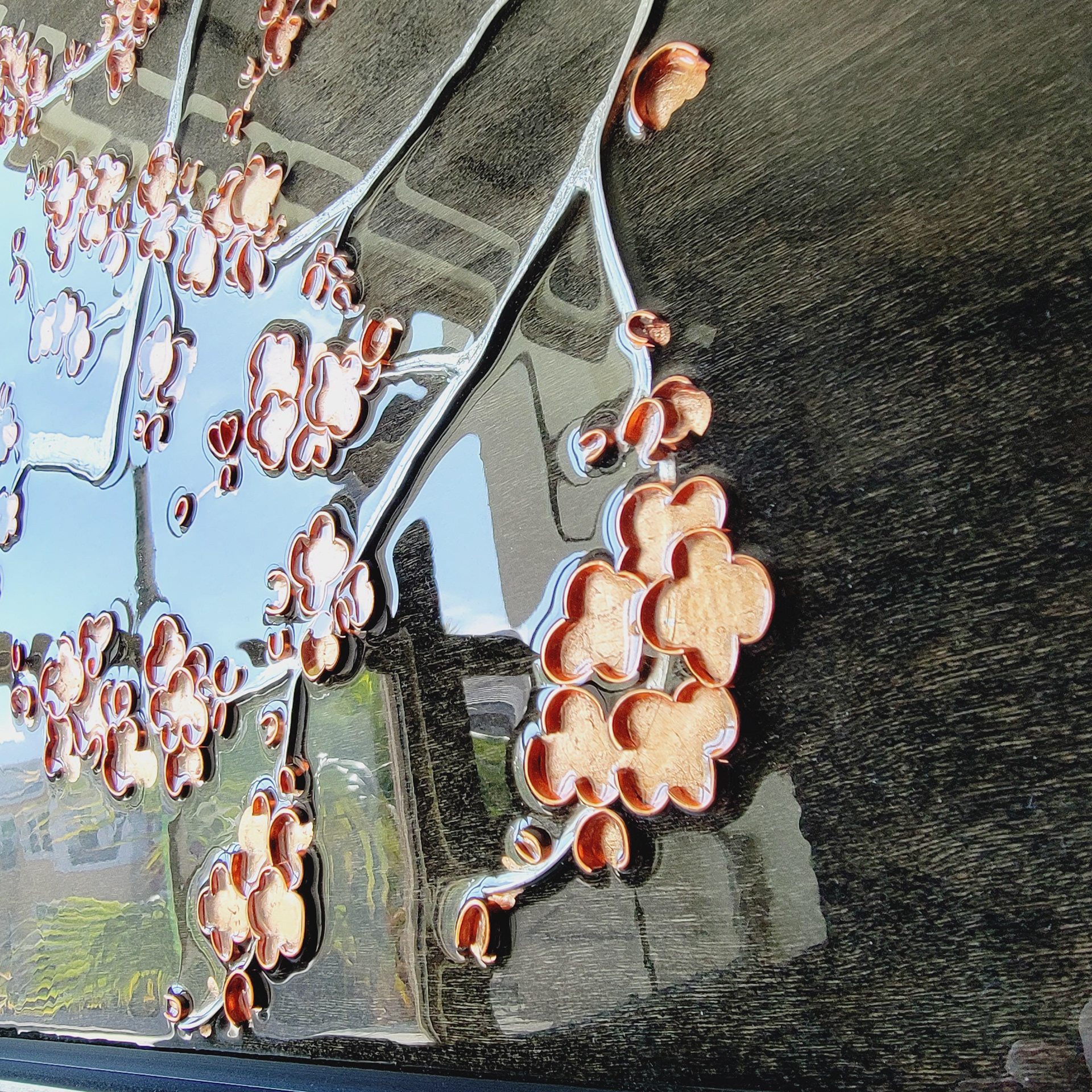 Copper flower Cherry Blossom detail of artwork