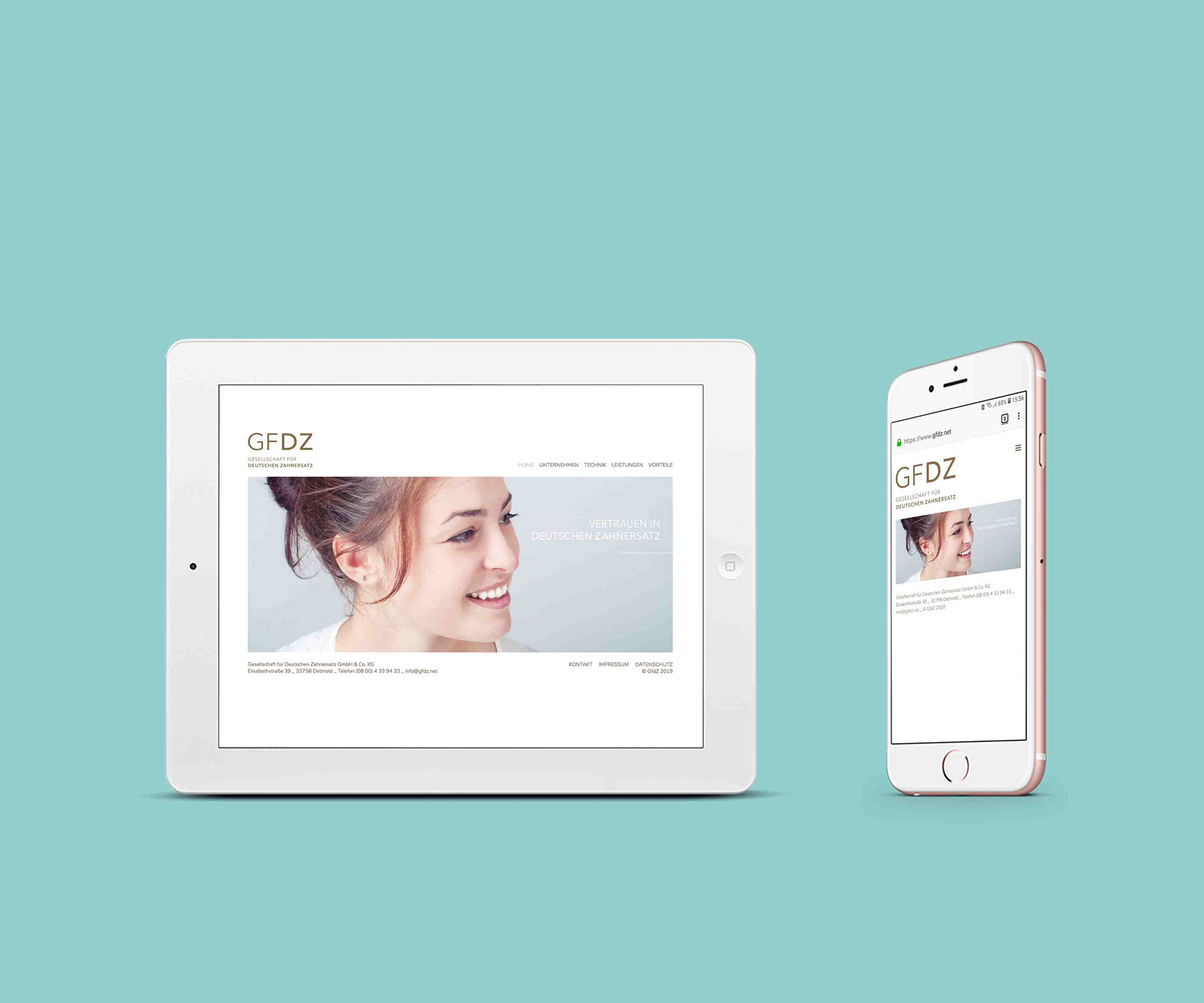 Responsive Ansicht Webseite GfDZ