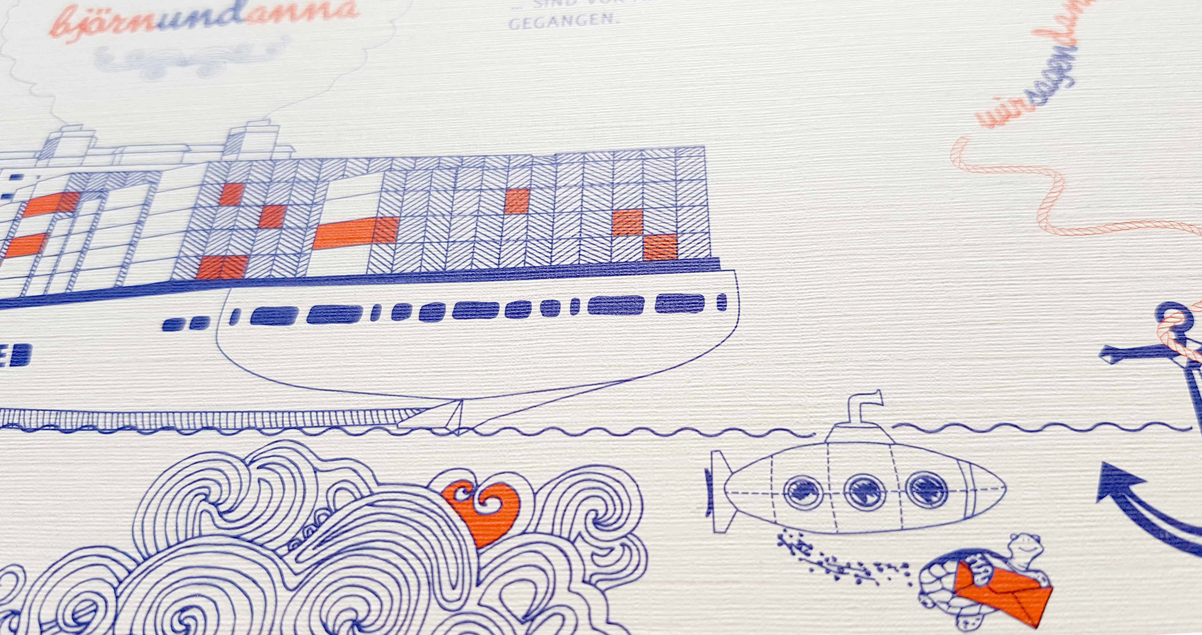 Detail Illustration Danksagungskarte Hochzeit