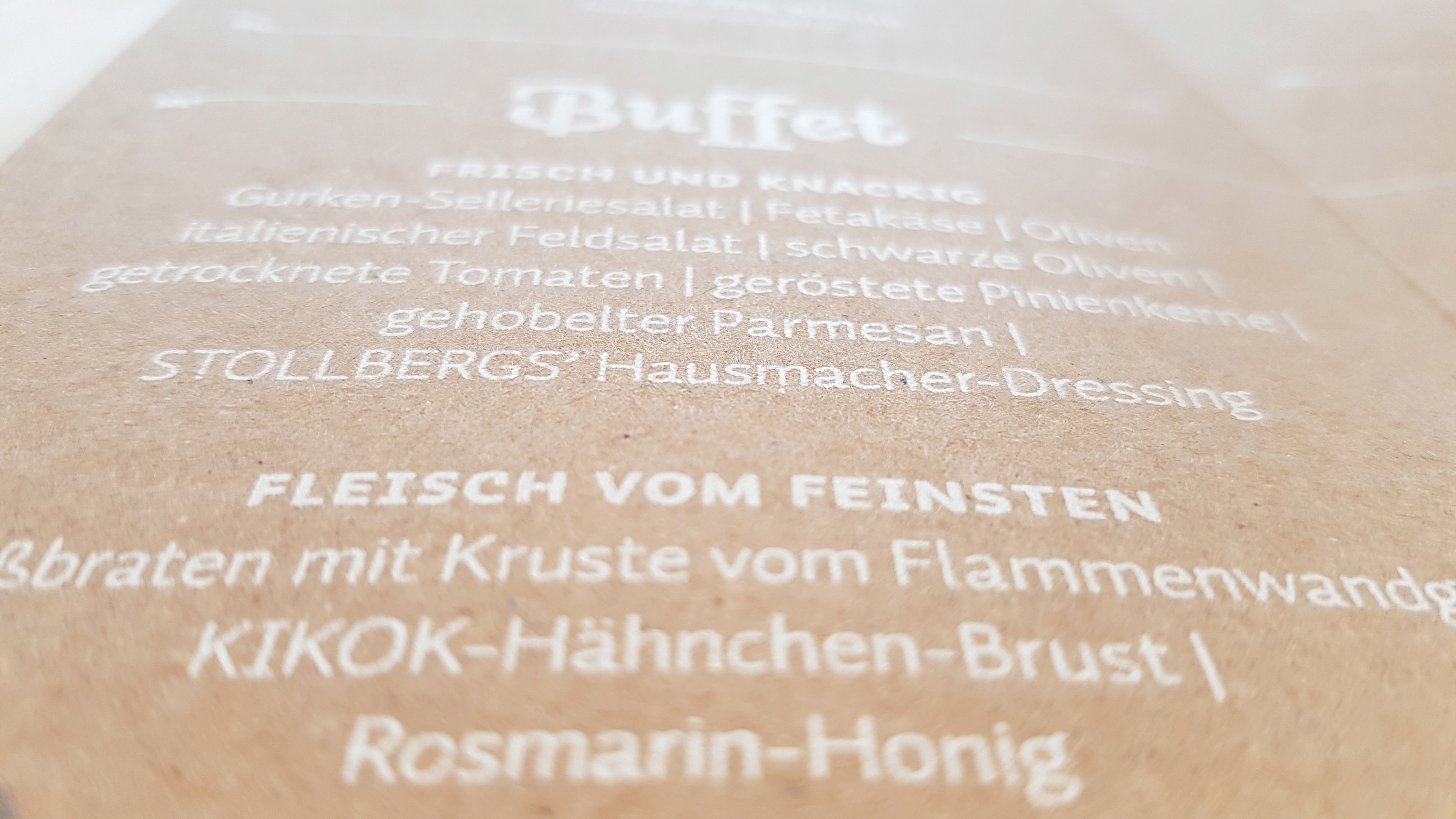 Detail Innenseite Speisekarte, DIN lang (Siebdruck)