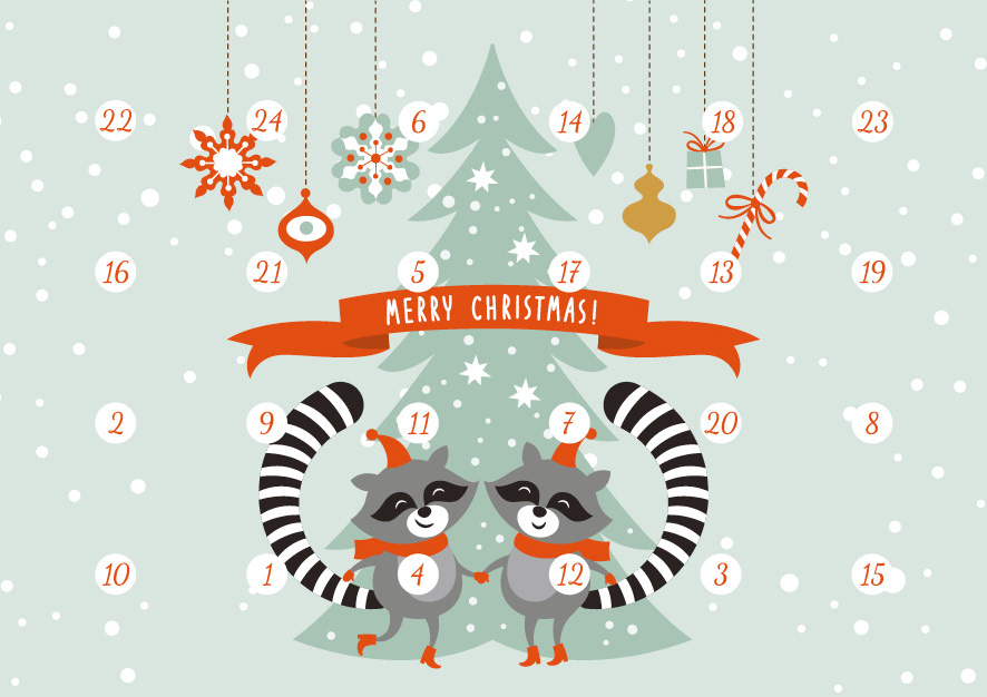 Adventskalender Grußkarte (Vorderseite, 2015)