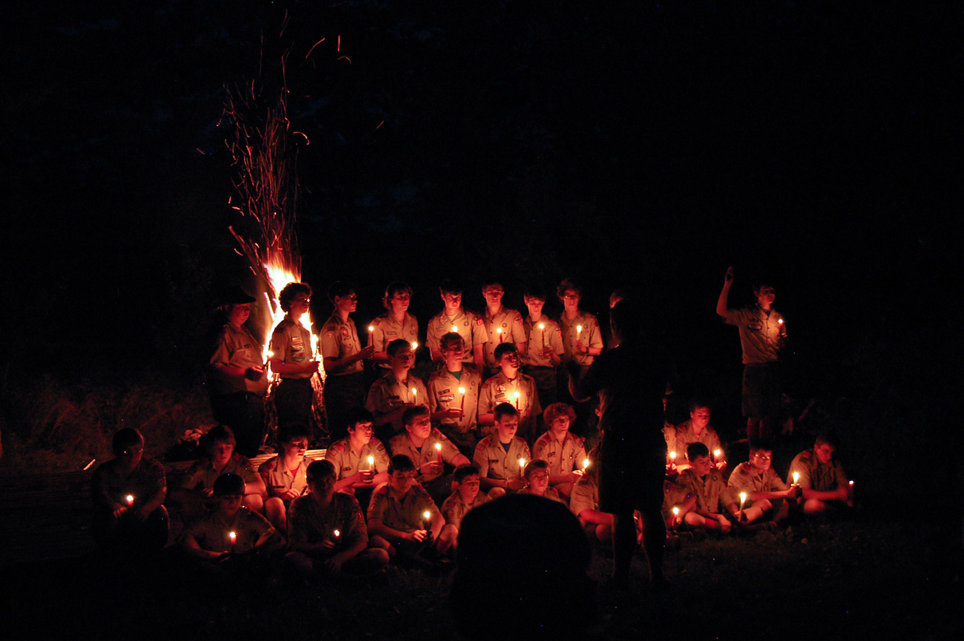 I took this shot at the closing campfire at Camp Wanocksett in New Hampshire.