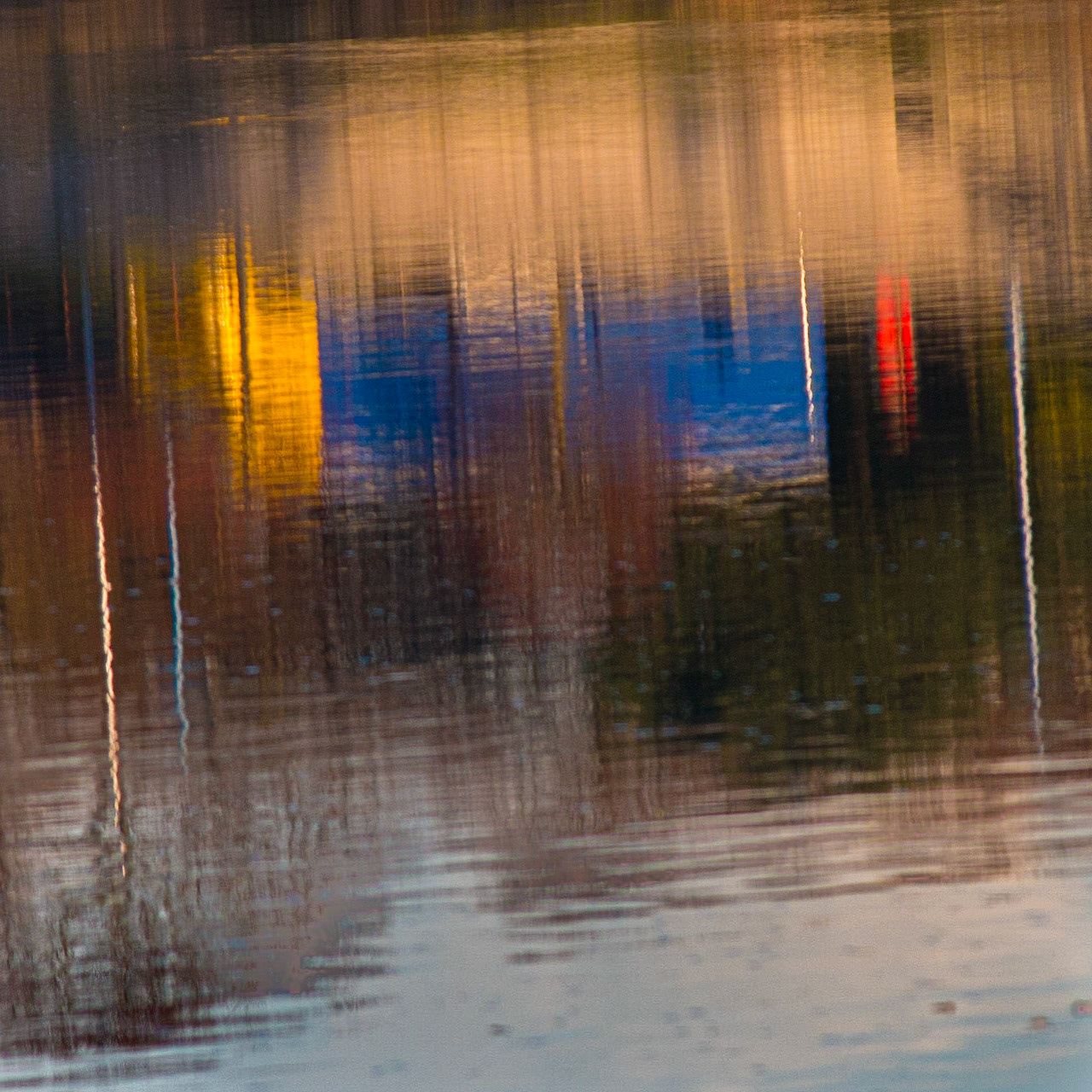 Reflections in the Dee, I think, make good subjects for intimate landscapes, enhanced here with a wee bit of ICM. Surprisingly, the patterns and colours here came from containers and machinery from bridge-building works.