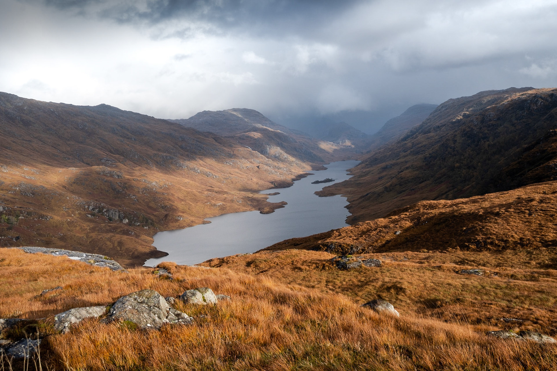 The weather continued to clear - It's not well known but think this view down Loch Beoraid is one of the finest hill views in Scotland.