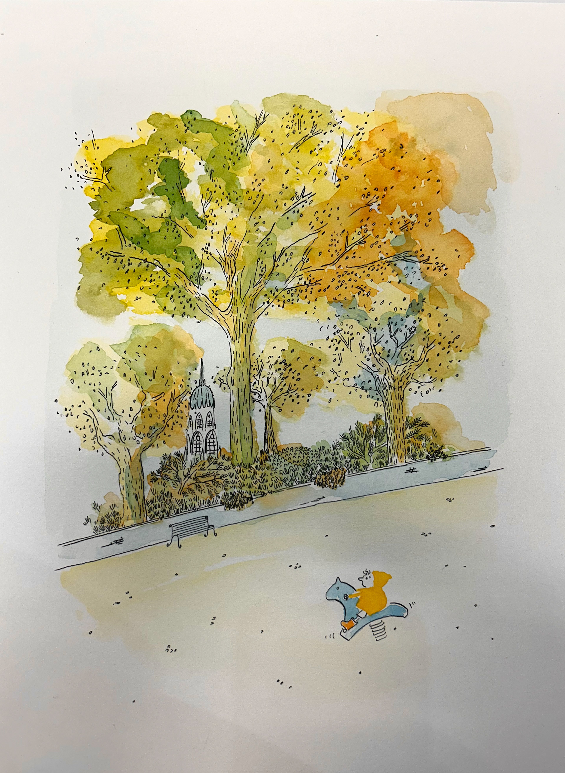 Encre de chine et aquarelle