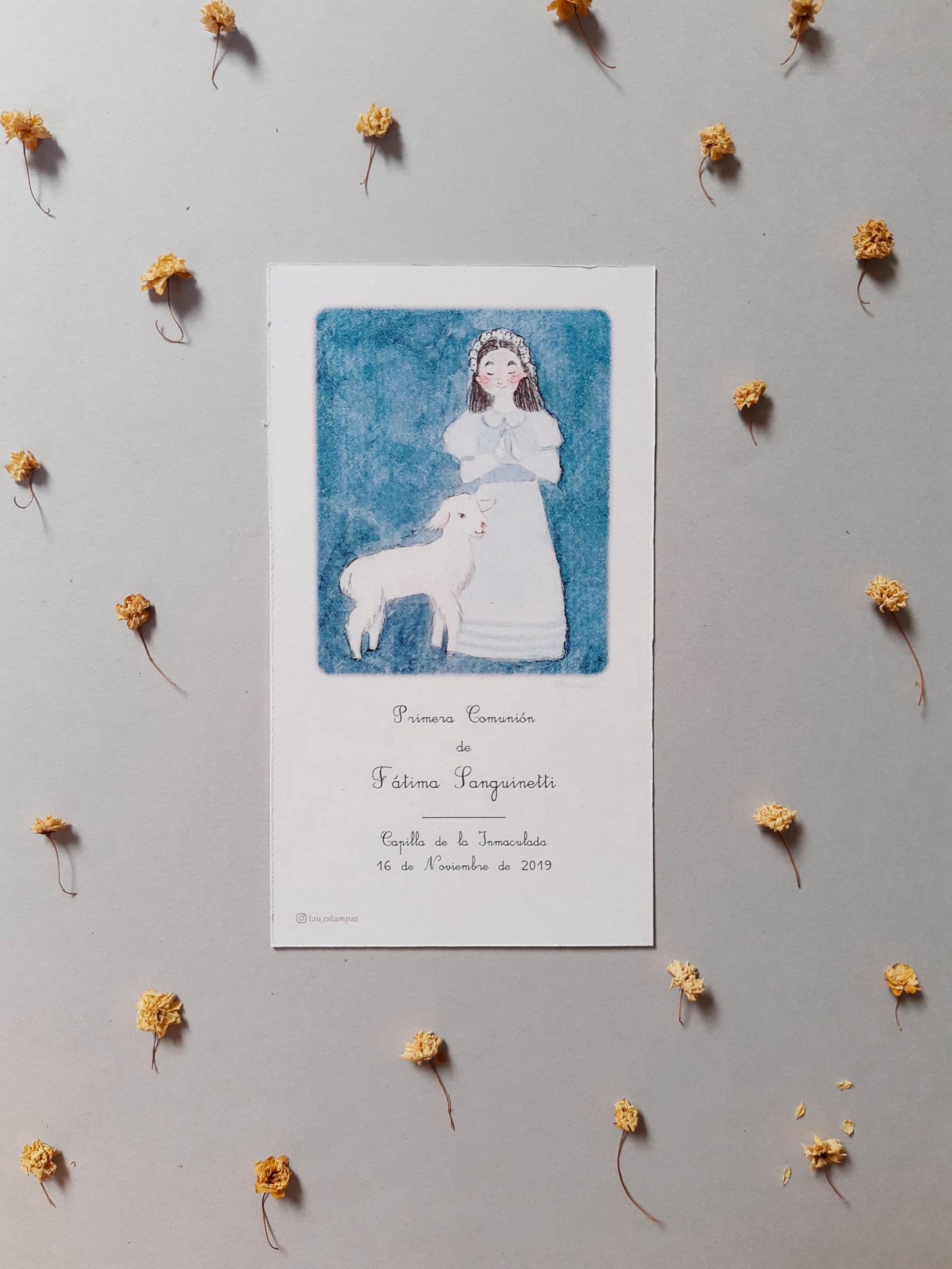 Estampa con ilustración Fátima. Fini Raggio 2021.
