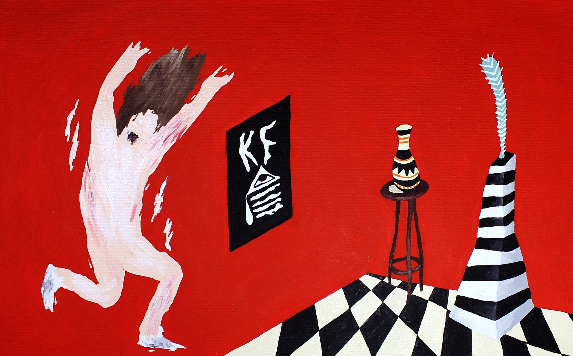 Bacon Rock - 2013, acrylic on paper, 19 x 30cm