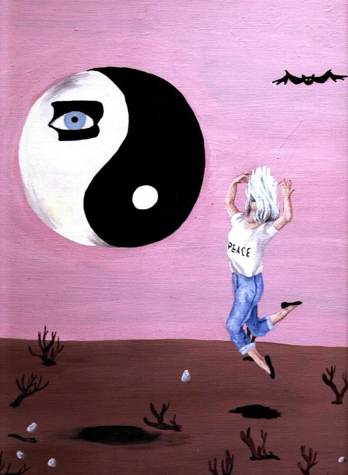 Yin Yang Frenzy - 2012, acrylic on wood, 27 x 35cm