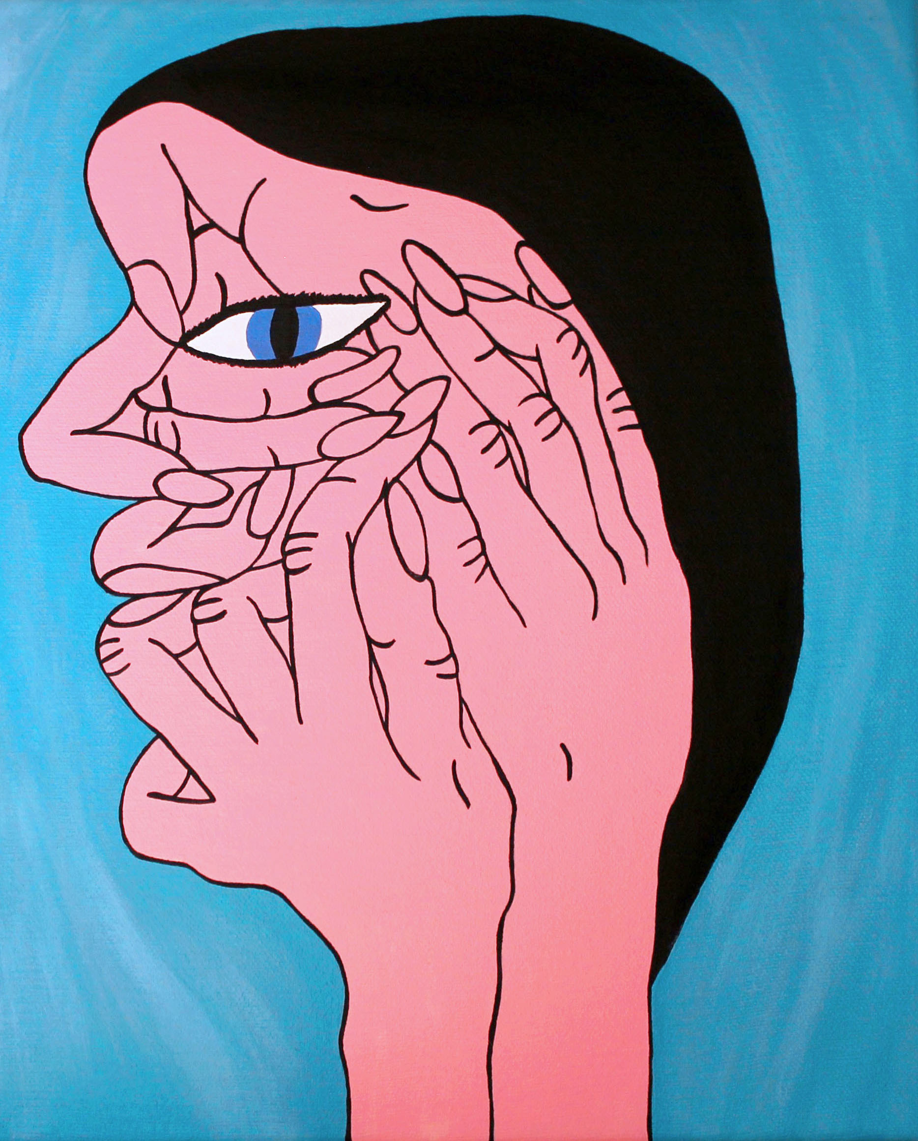 Head Hands - 2015, acrylic on canvas, 25 x 30cm
