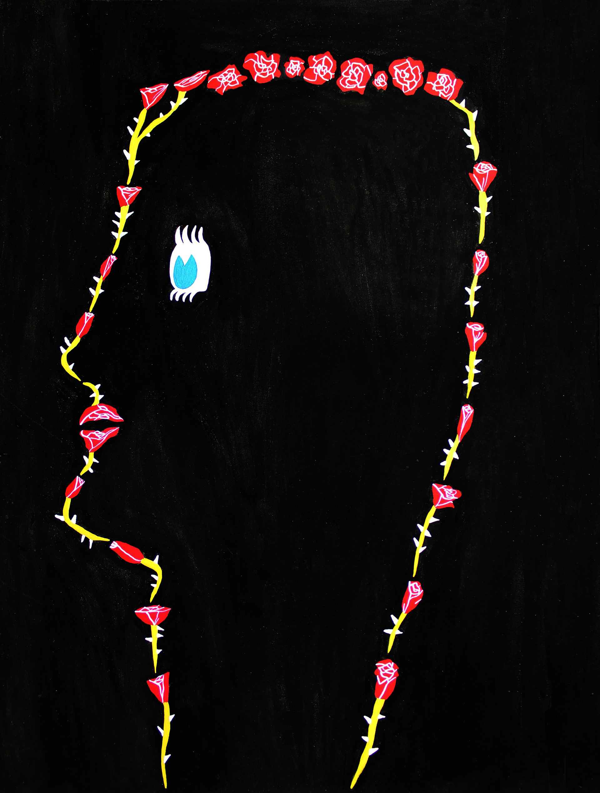 A Profile of Roses - 2015, gouache on paper, 27 x 36cm