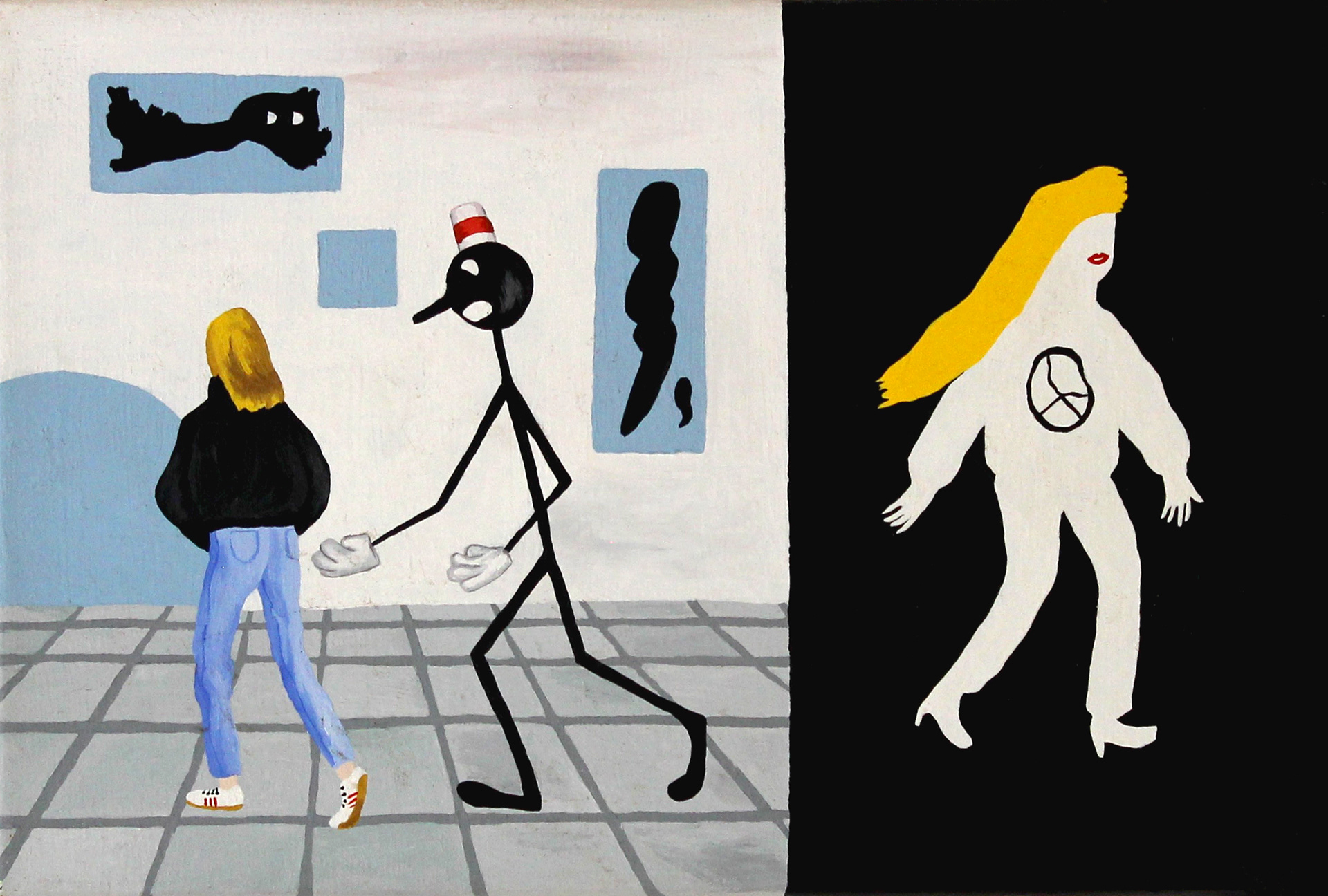 Don't Harass me at the Museum - 2012, acrylic paint, 20 x 30cm