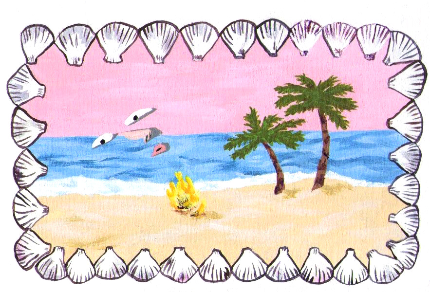 Beach Face - 2012, acrylic on paper, 10 x 15cm