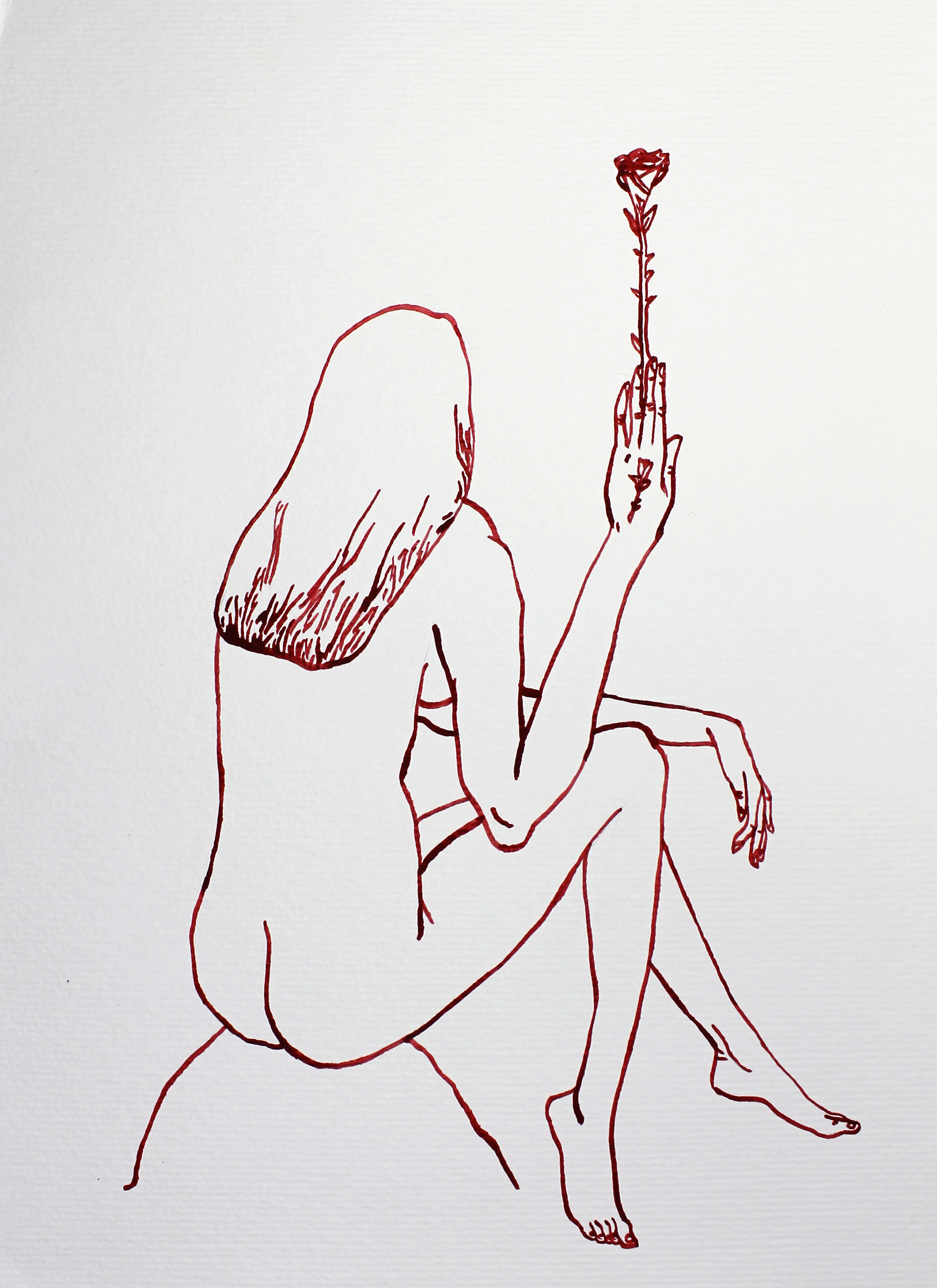 Rose Hand Tattoo - 2014, gouache on paper, 21 x 14cm