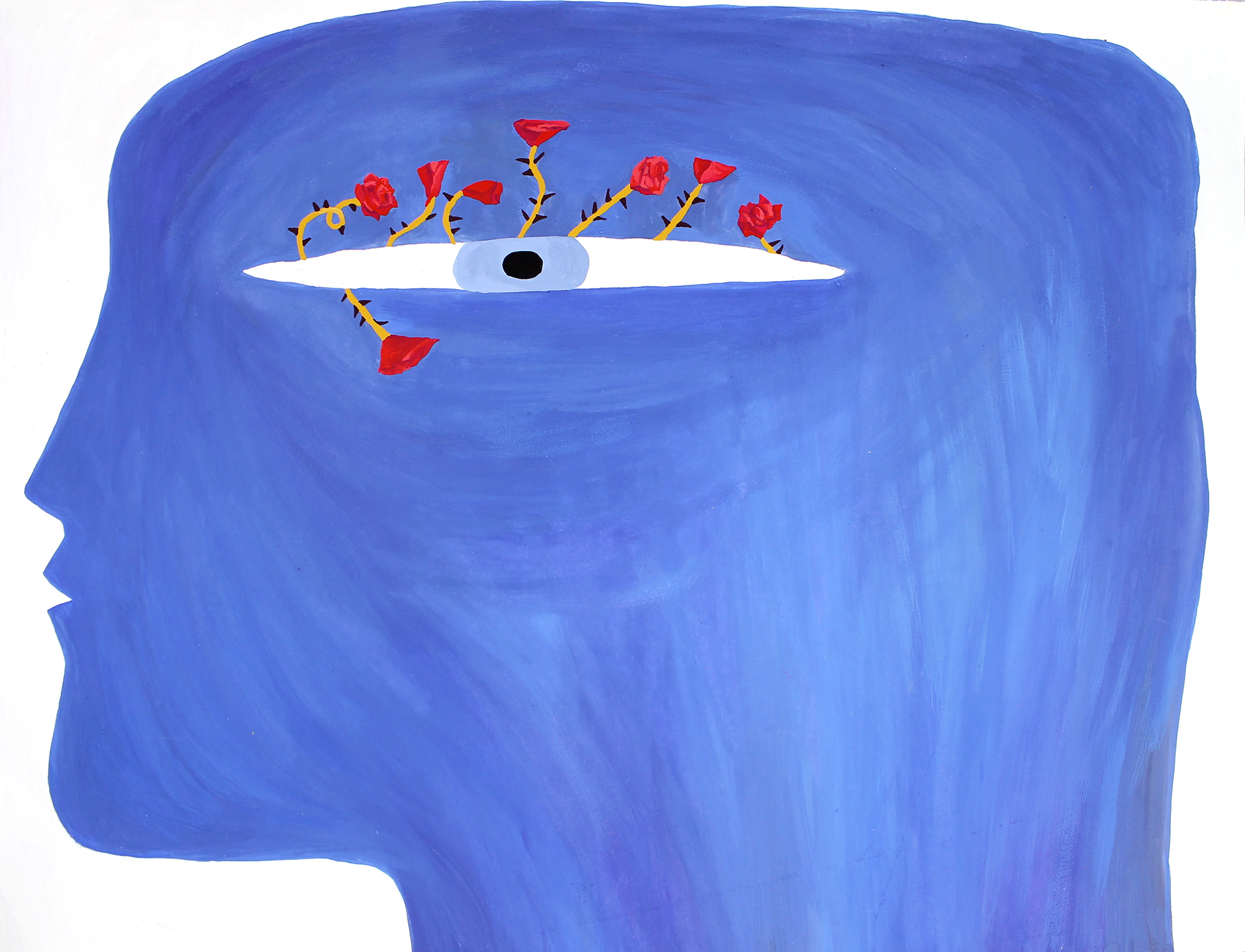Eye Roses - 2015, gouache on paper, 27 x 36cm
