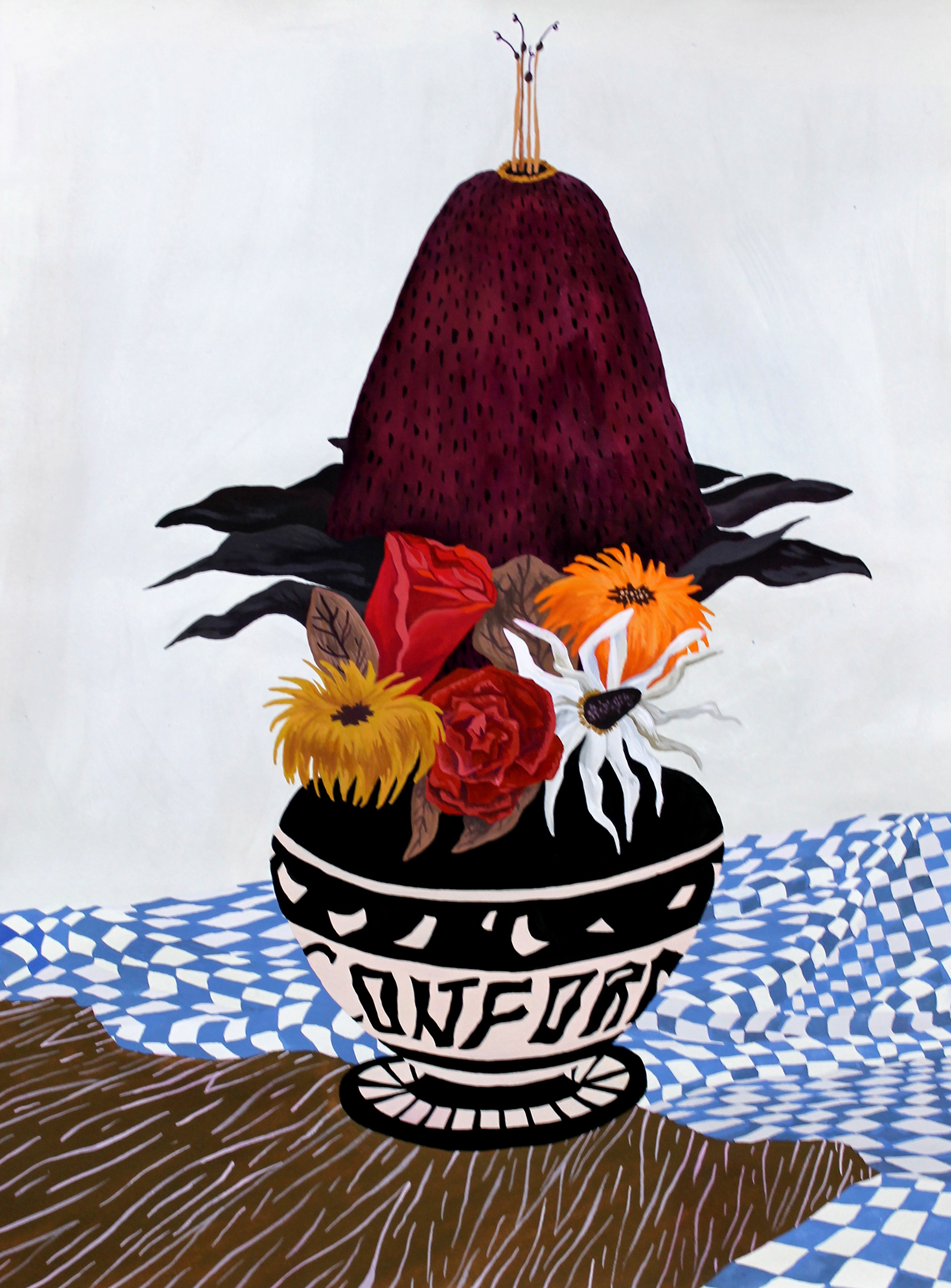 Vase of Conformist Flowers - 2016, gouache on paper, 27 x 36cm