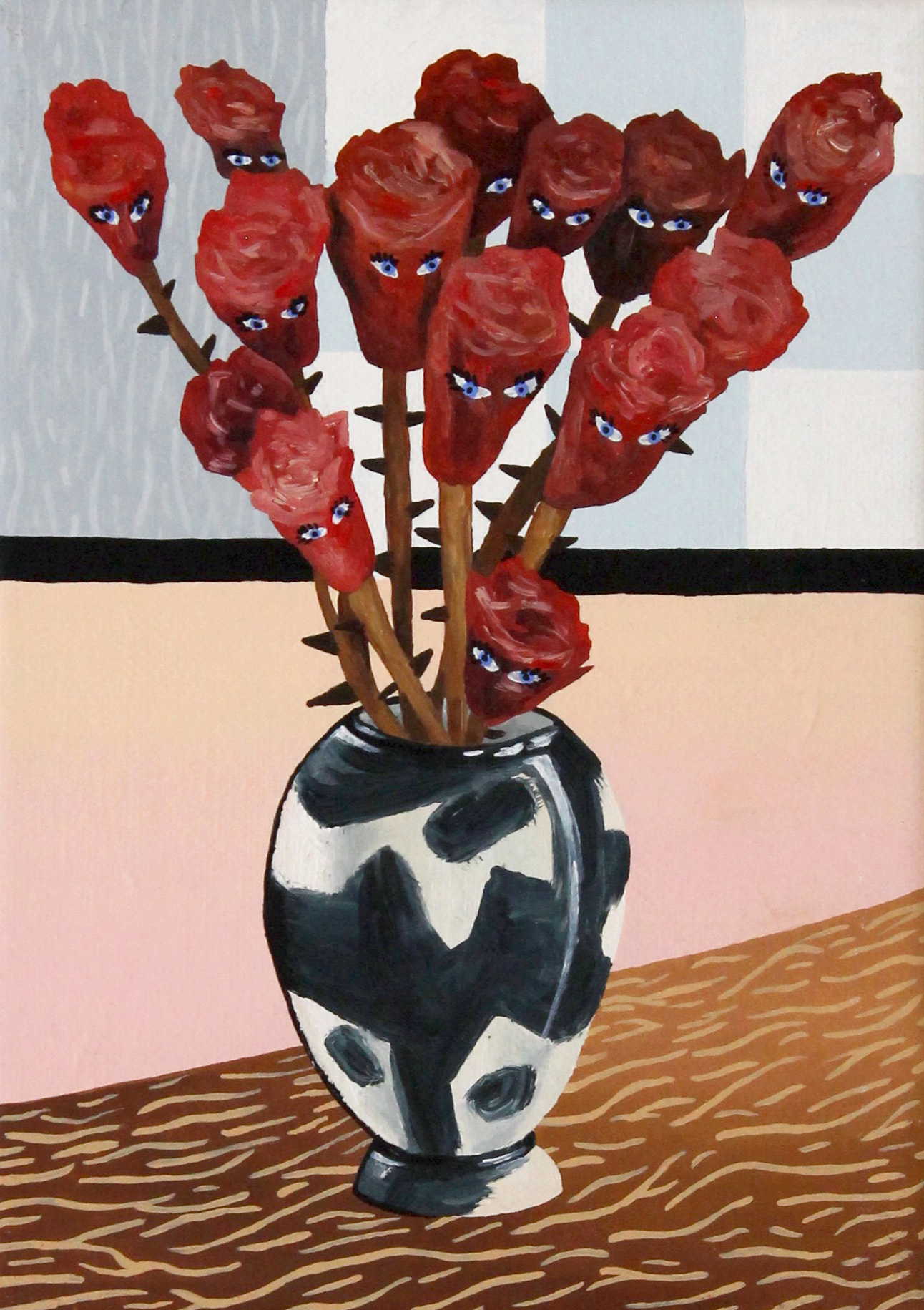 Rose Gang - 2015, oil and acrylic on canvas, 21 x 15cm