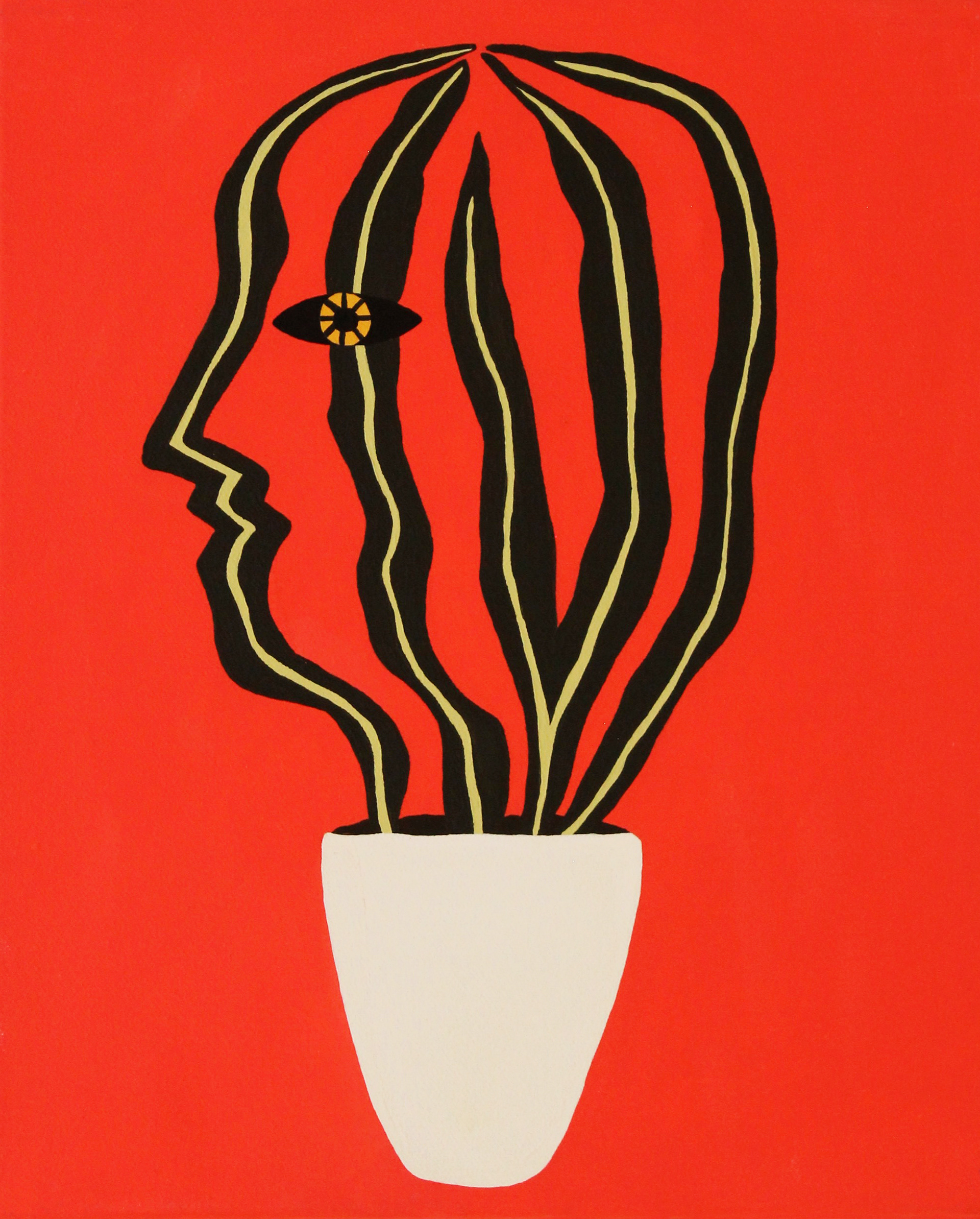 Plant Face - 2016, acrylic on canvas, 25 x 30cm