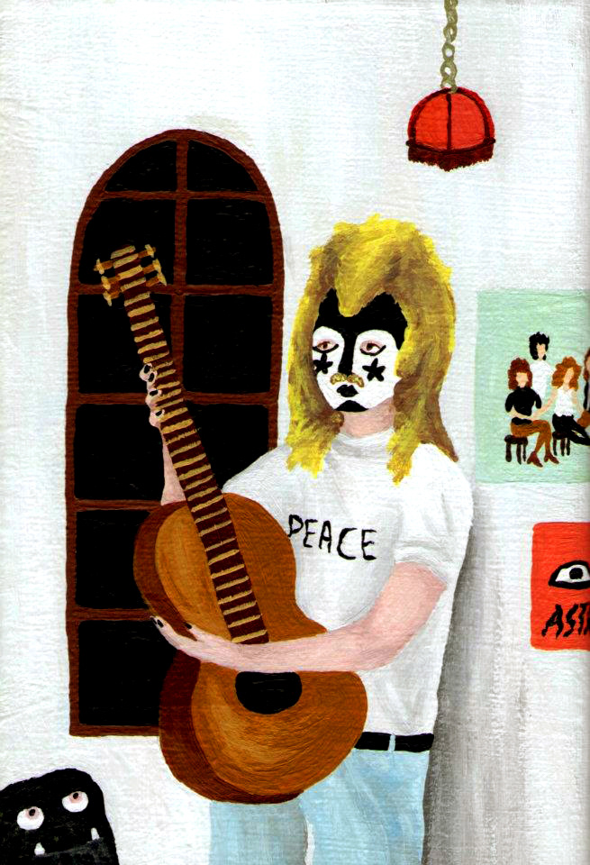 The Acoustic Guitar Player - 2012, acrylic on canvas, 10 x 15cm