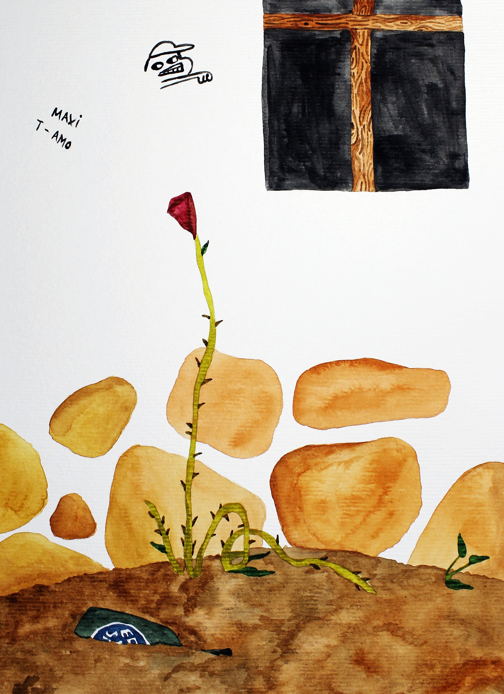 Maxi T-amo - 2013, gouache on paper, 21 x 28cm