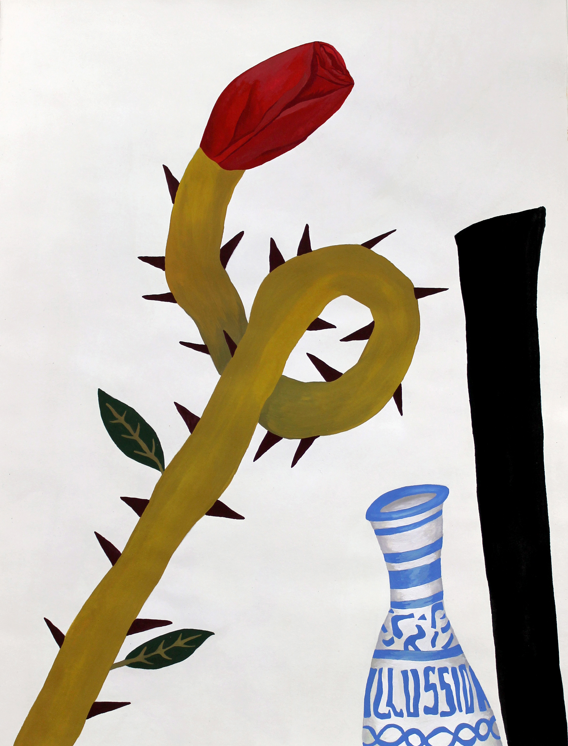 Spike Rose - 2014, gouache on paper, 27 x 36cm