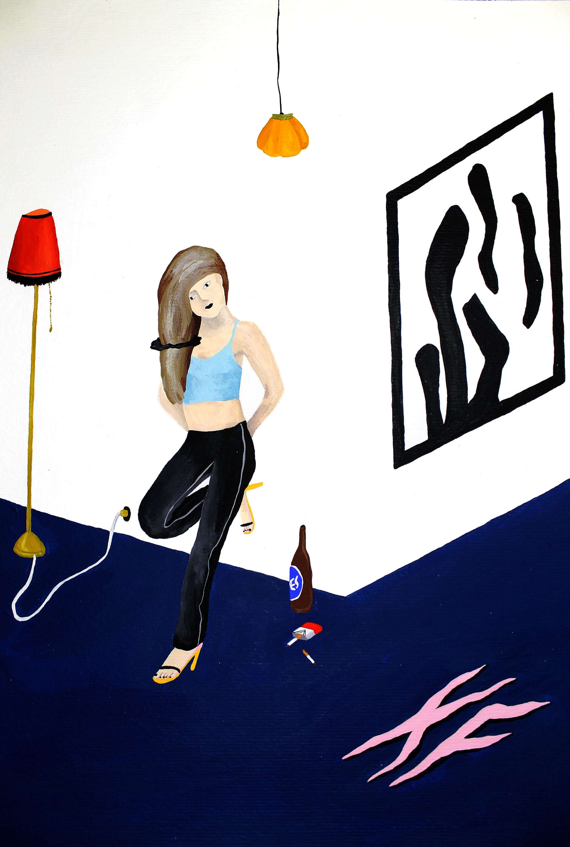 Looking Casual - 2016, acrylic on paper, 30 x 40cm